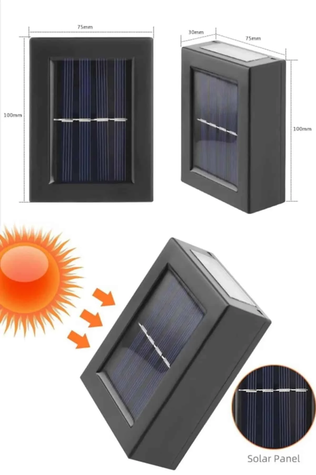 Solar Güneş Enerjili Çift Taraflı Duvar Lambası Çift Taraflı Duvar Lamba Güneş Enerjili Yeni Nesil - Just Cheap Store Görsel 4