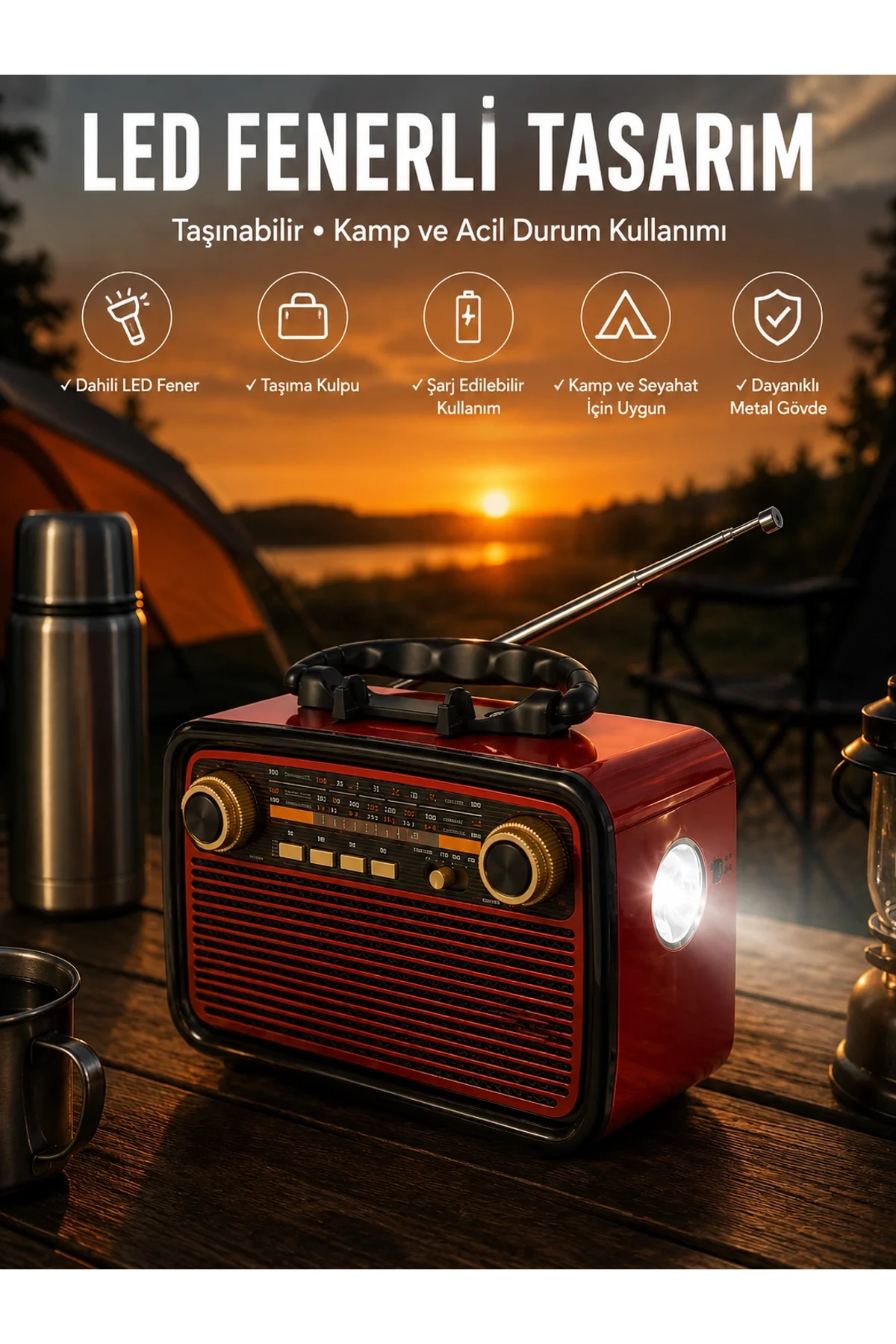 Eskitme Nostalji Tasarımlı Bluetoothlu Nostalji Radyo Ahşap Nostaljik Görünümlü