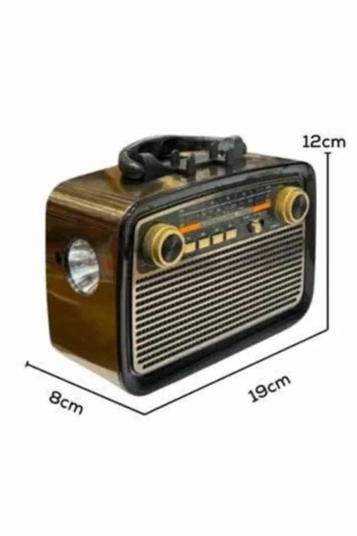 Nostaljik Görünümlü Ahşap Radyo Tf Sd Usb Girişli Led Fener Işıklı - Just Cheap Store Görsel 5