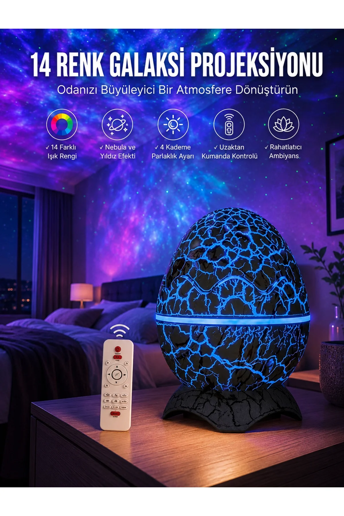 Yumurta Şeklinde Su Dalgalı Bluetooth Speaker Lamba Renkli Şarjlı Yeni Nesil