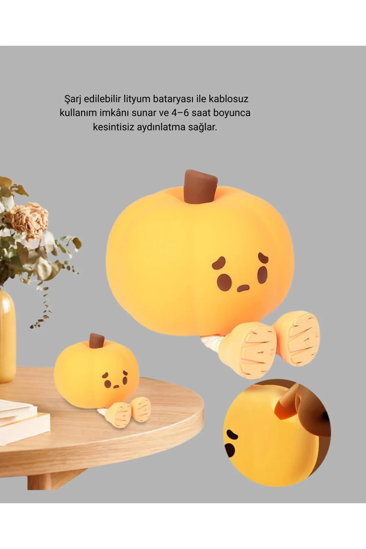 Silikon Pumpkin Night Light Telefon Tutuculu Led Lamba Yeni Nesil - Just Cheap Store Görsel 5