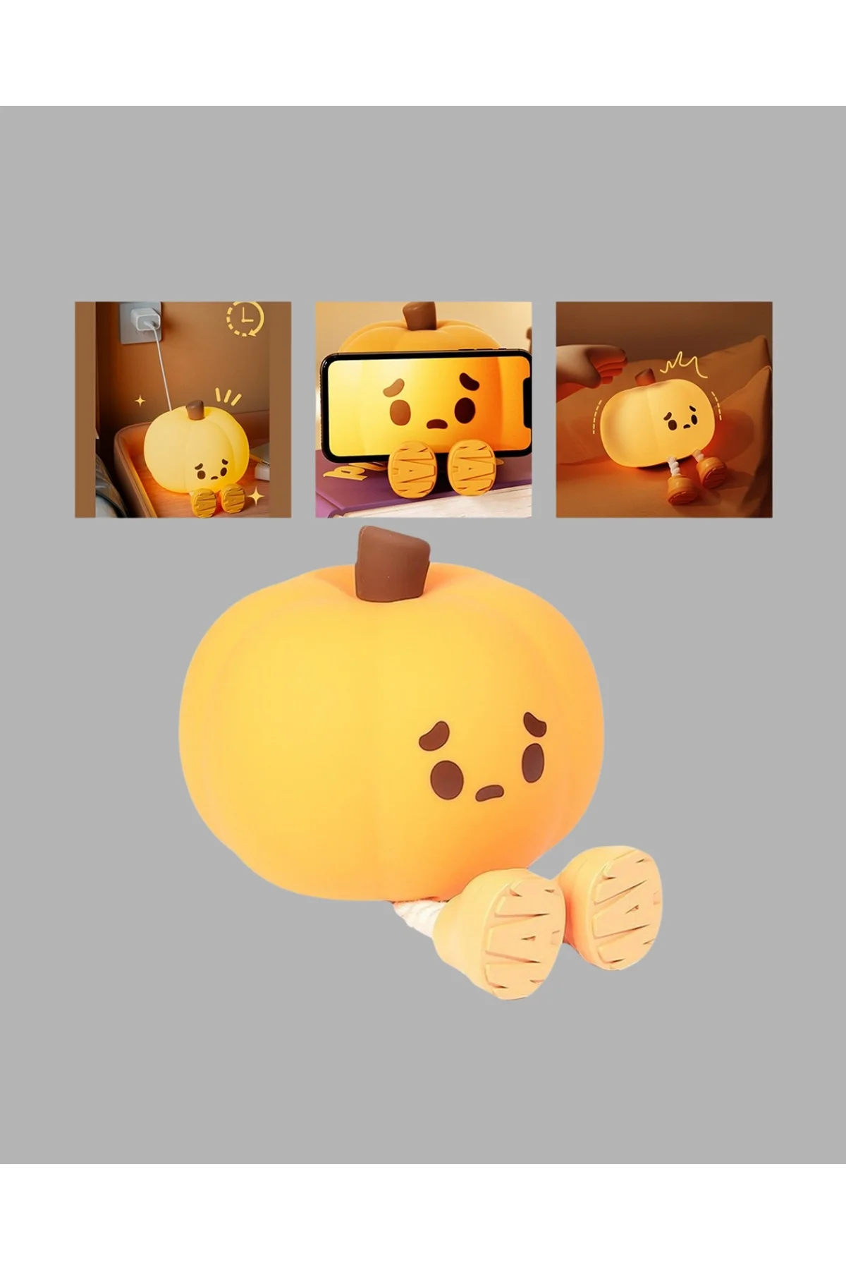 Silikon Pumpkin Night Light Telefon Tutuculu Led Lamba Yeni Nesil - Just Cheap Store Görsel 4