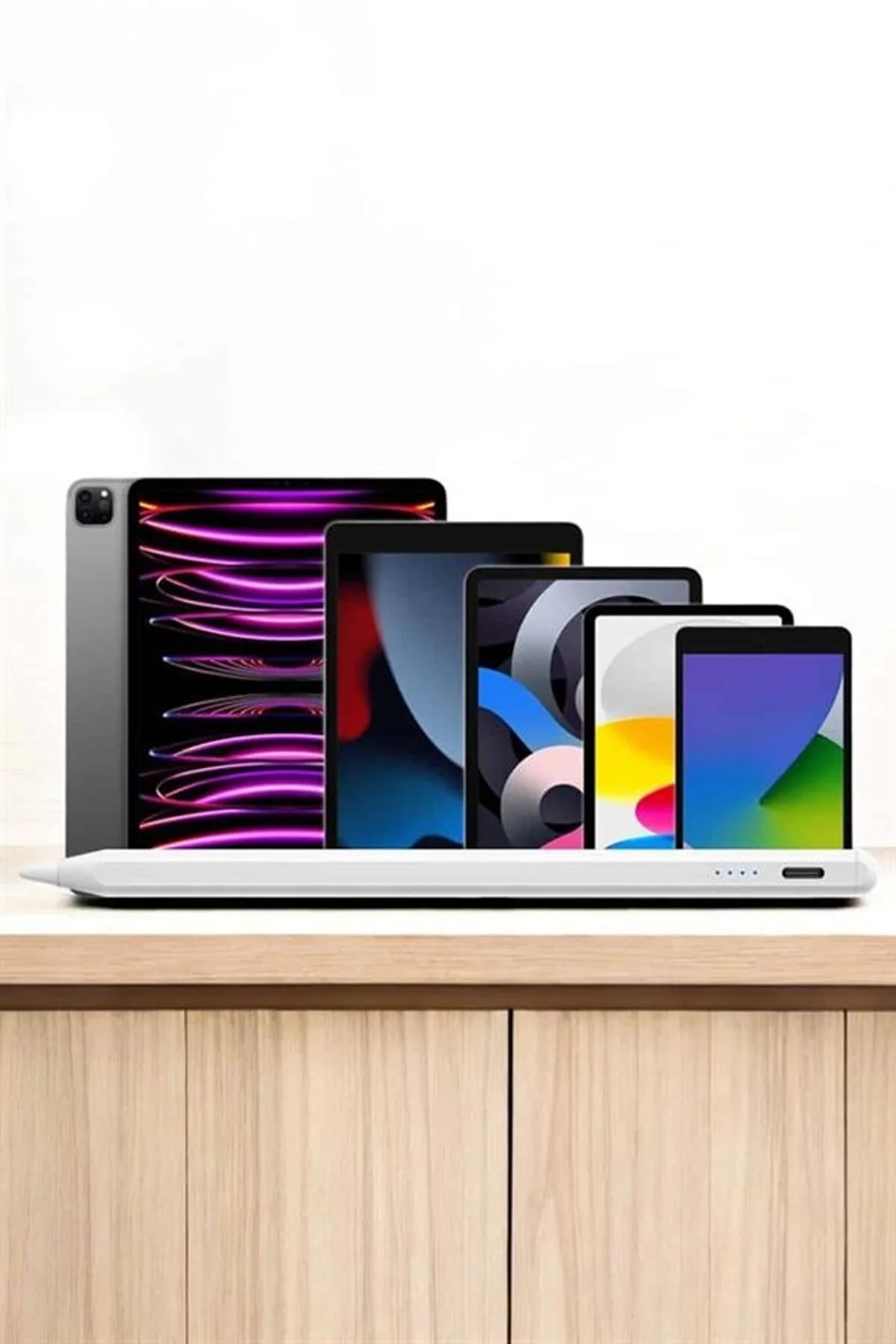 Dokunmatik Kalem Beyaz Şarjlı Yedek Uçlu Android Ve İos Uyumlu - Just Cheap Store Görsel 4