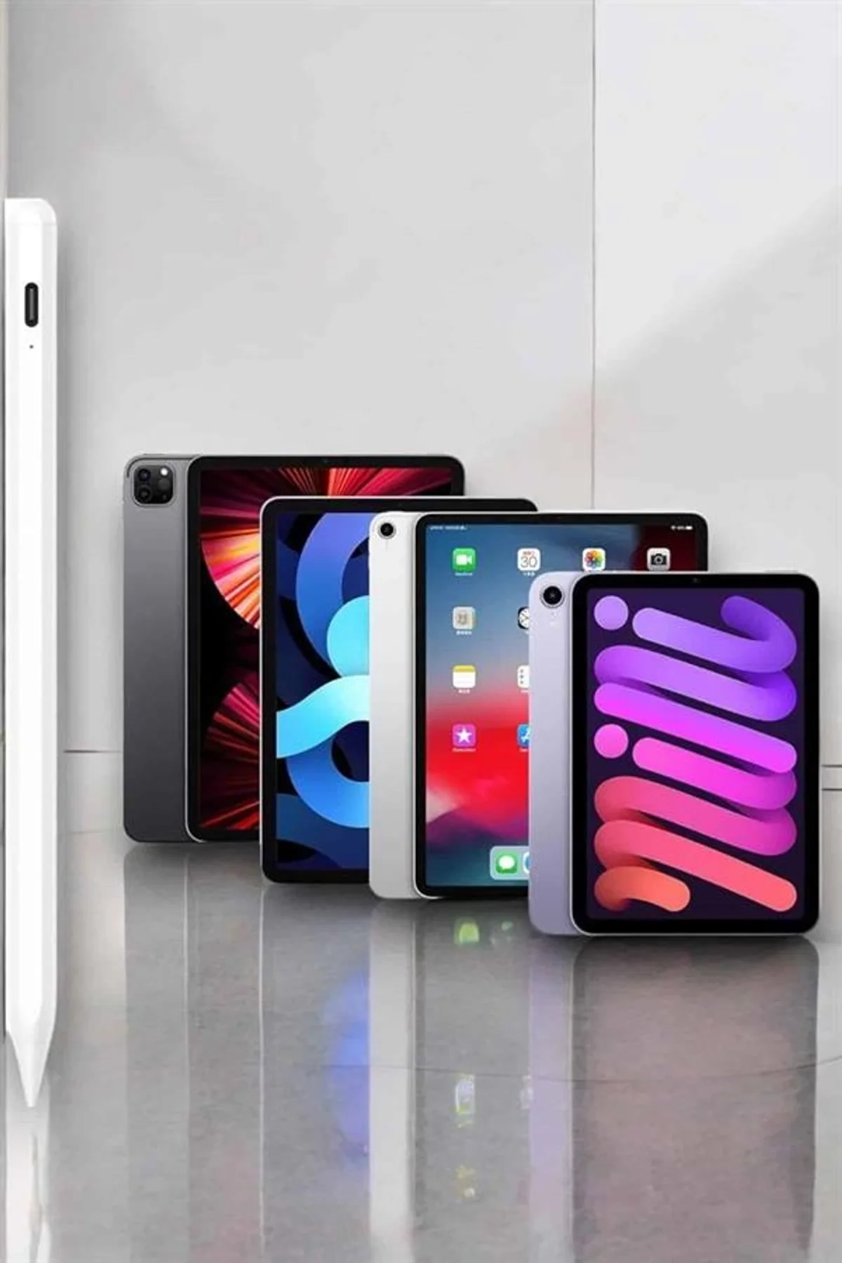 Dokunmatik Kalem Beyaz Şarjlı Yedek Uçlu Android Ve İos Uyumlu - Just Cheap Store Görsel 5