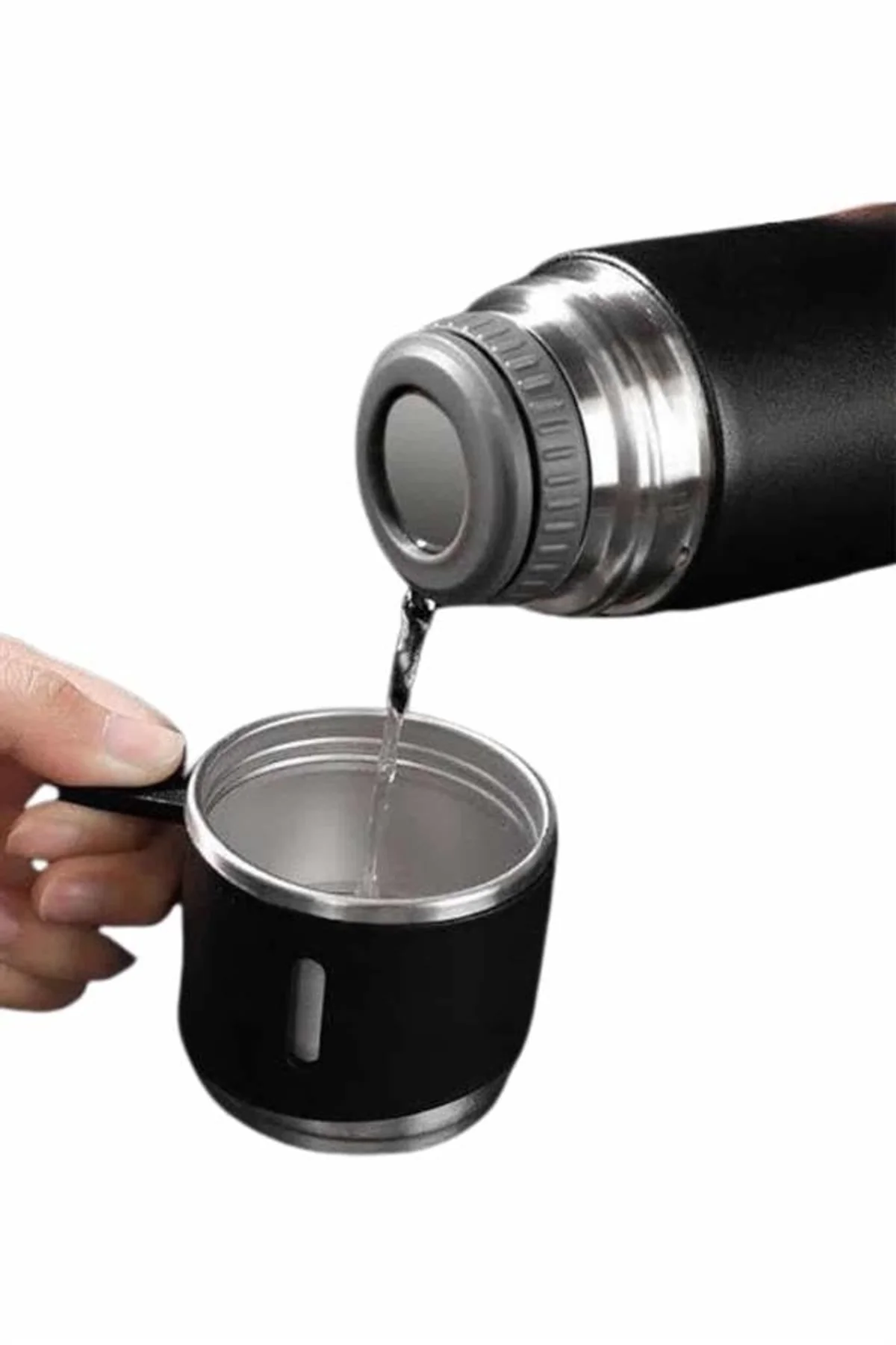 Termos Seti 3'lü Bardak Seti Isı Dayanıklı Siyah Paslanmaz Çelik Vakumlu - Just Cheap Store Görsel 3