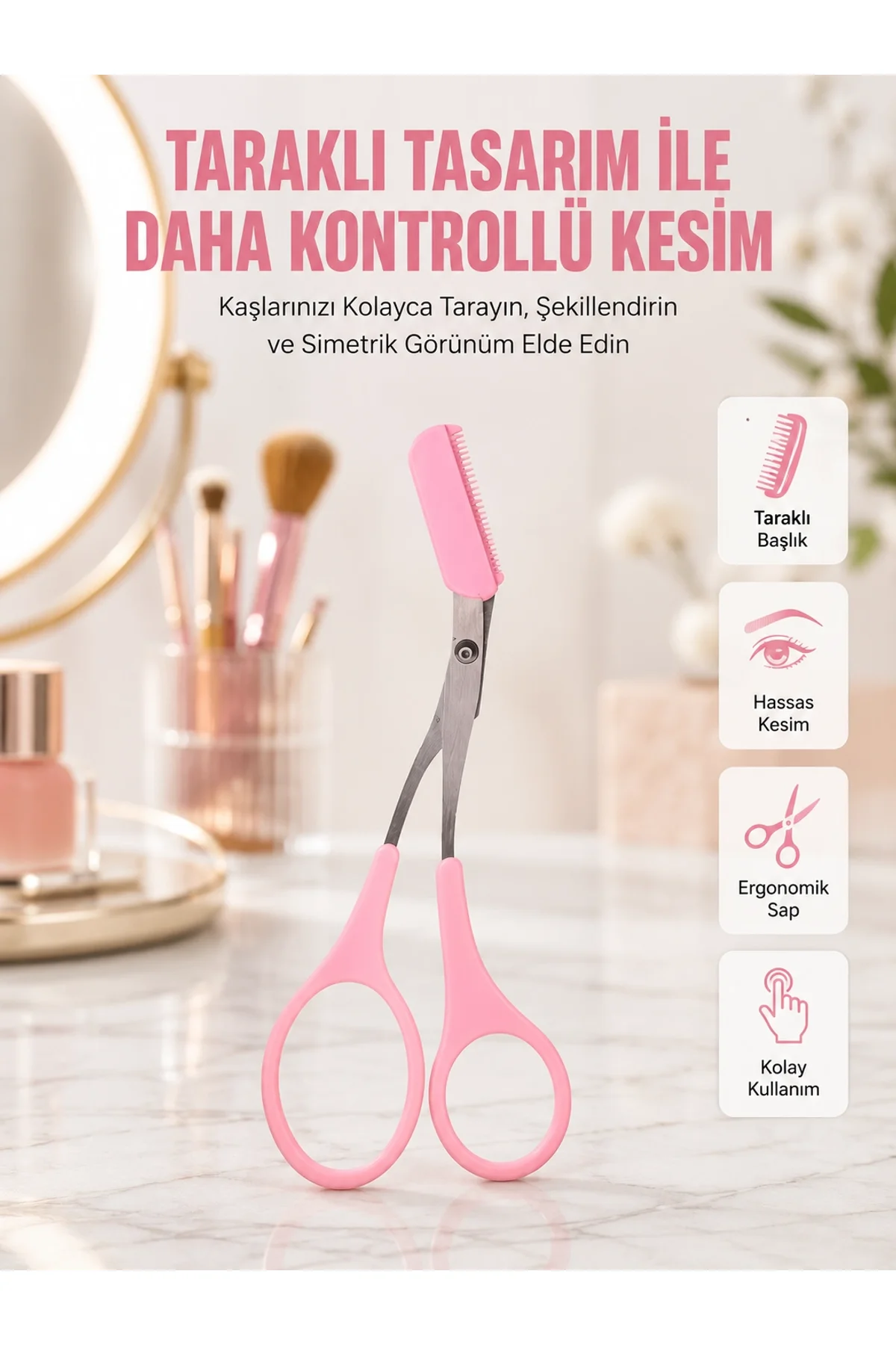 Mini Taraklı Kaş Düzeltici – Hassas Şekillendirme Ve Taşınabilir Tasarım