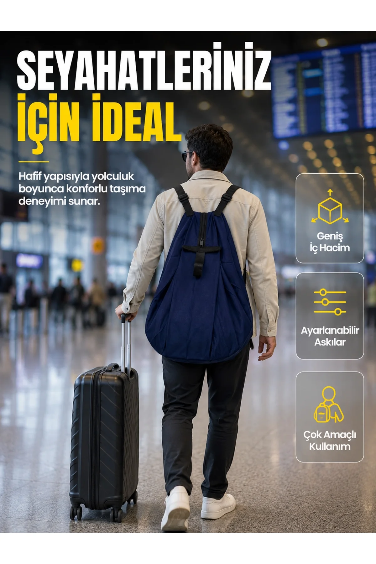 Çok Amaçlı Katlanabilir Taşıma Çantası Geniş Hacimli Günlük Kullanım Çantası