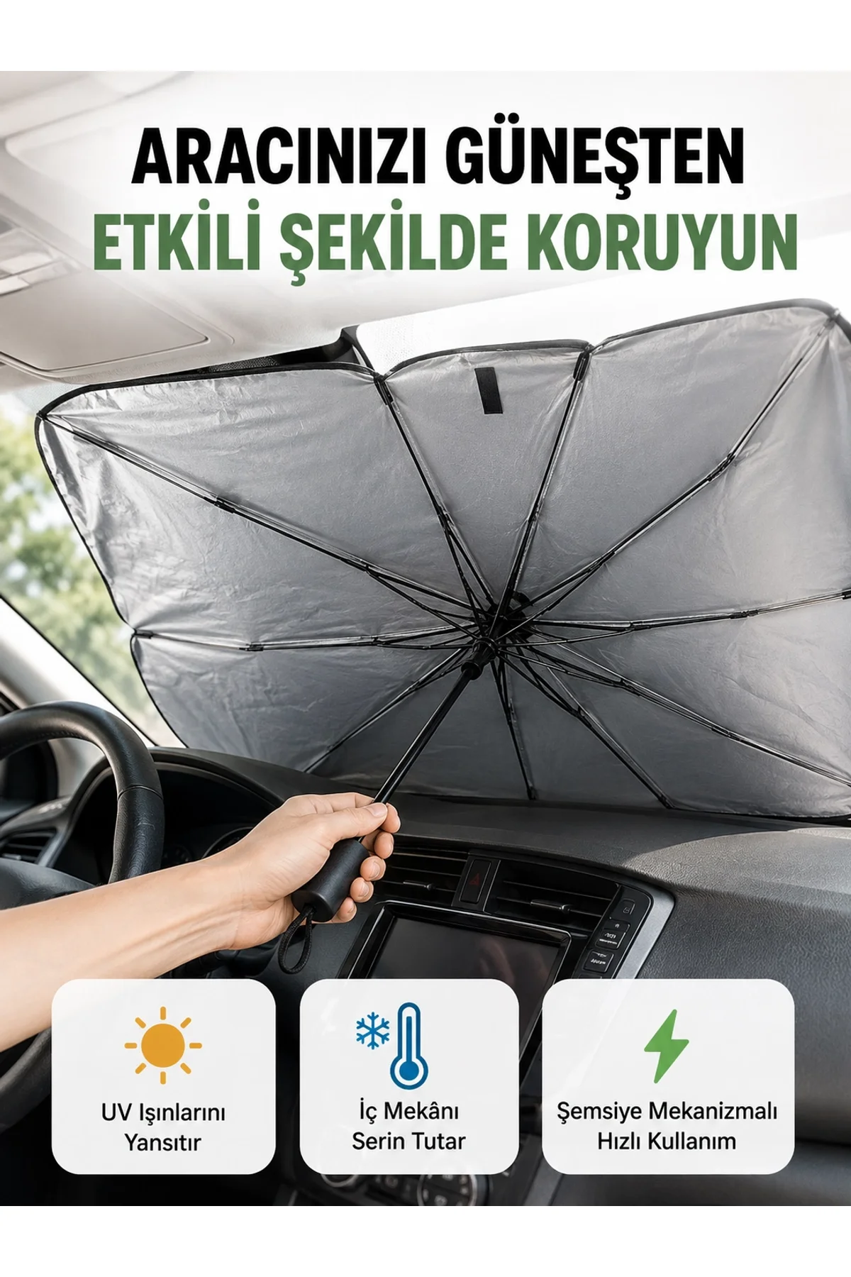 Katlanabilir Oto Güneşlik – Pratik, Dayanıklı, Uv Koruyucu Tasarım Yeni Nesil