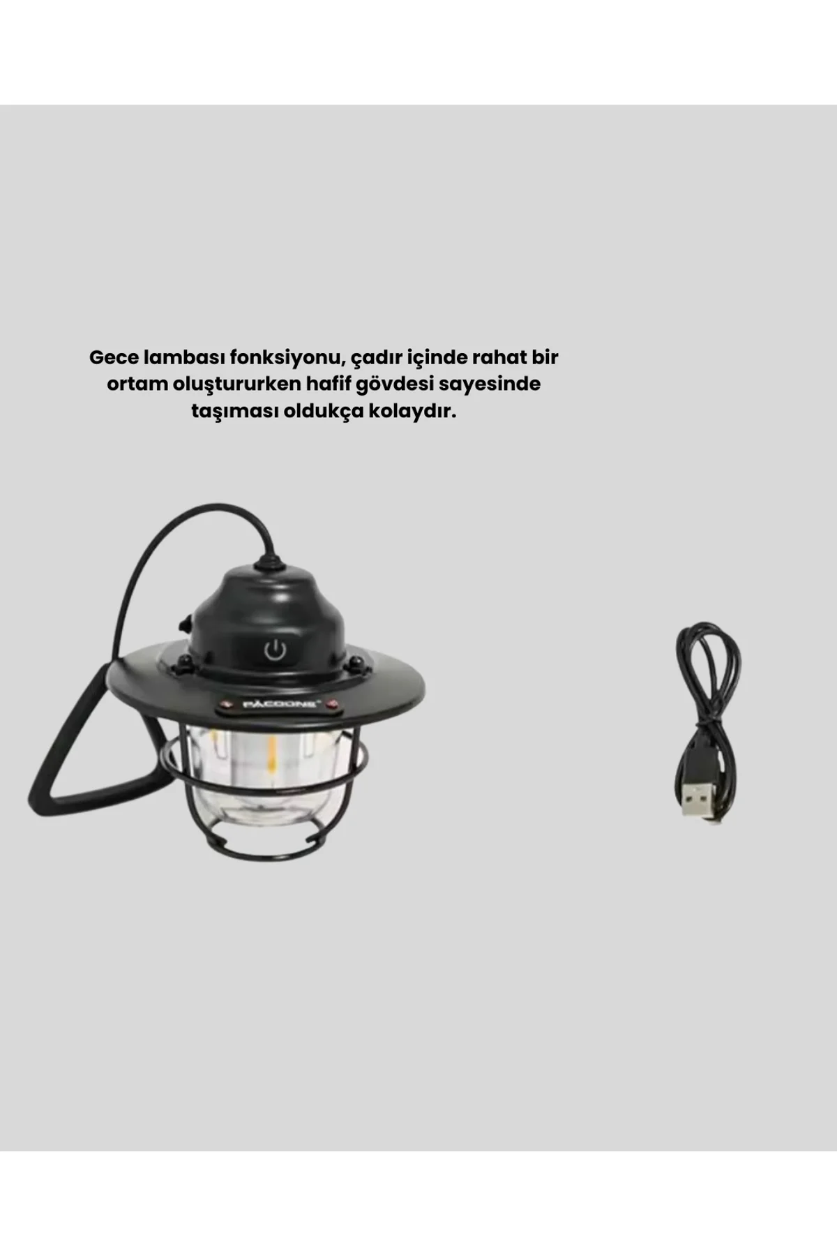 Taşınabilir Retro Çam Konisi Kamp Lambası Gece Işığı Su Geçirmez - Just Cheap Store Görsel 3