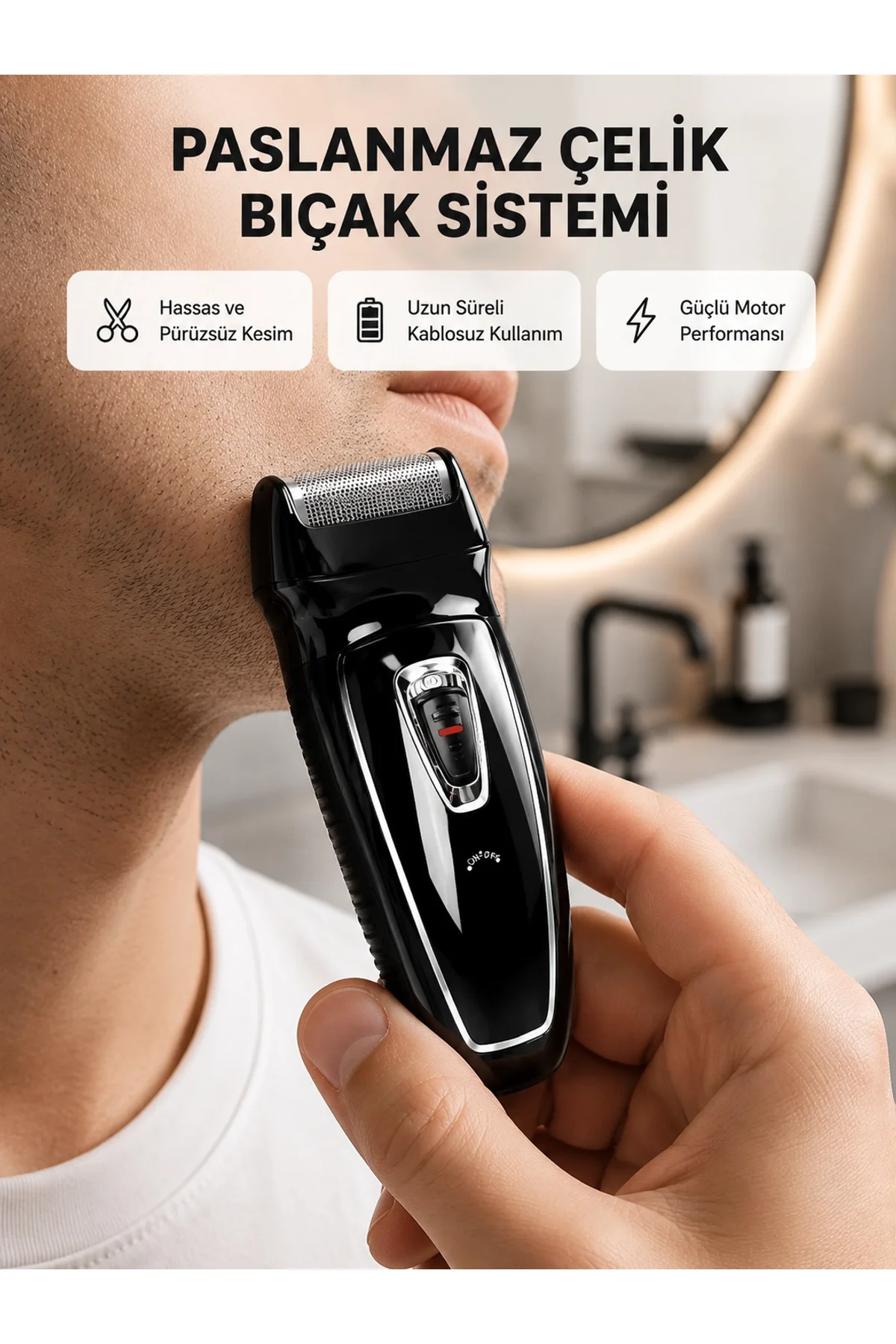 Uzun Pil Ömürlü Şarjlı Tıraş Makinesi – Hızlı Şarj, Ergonomik Tasarım, Çok Yönlü Kullanım