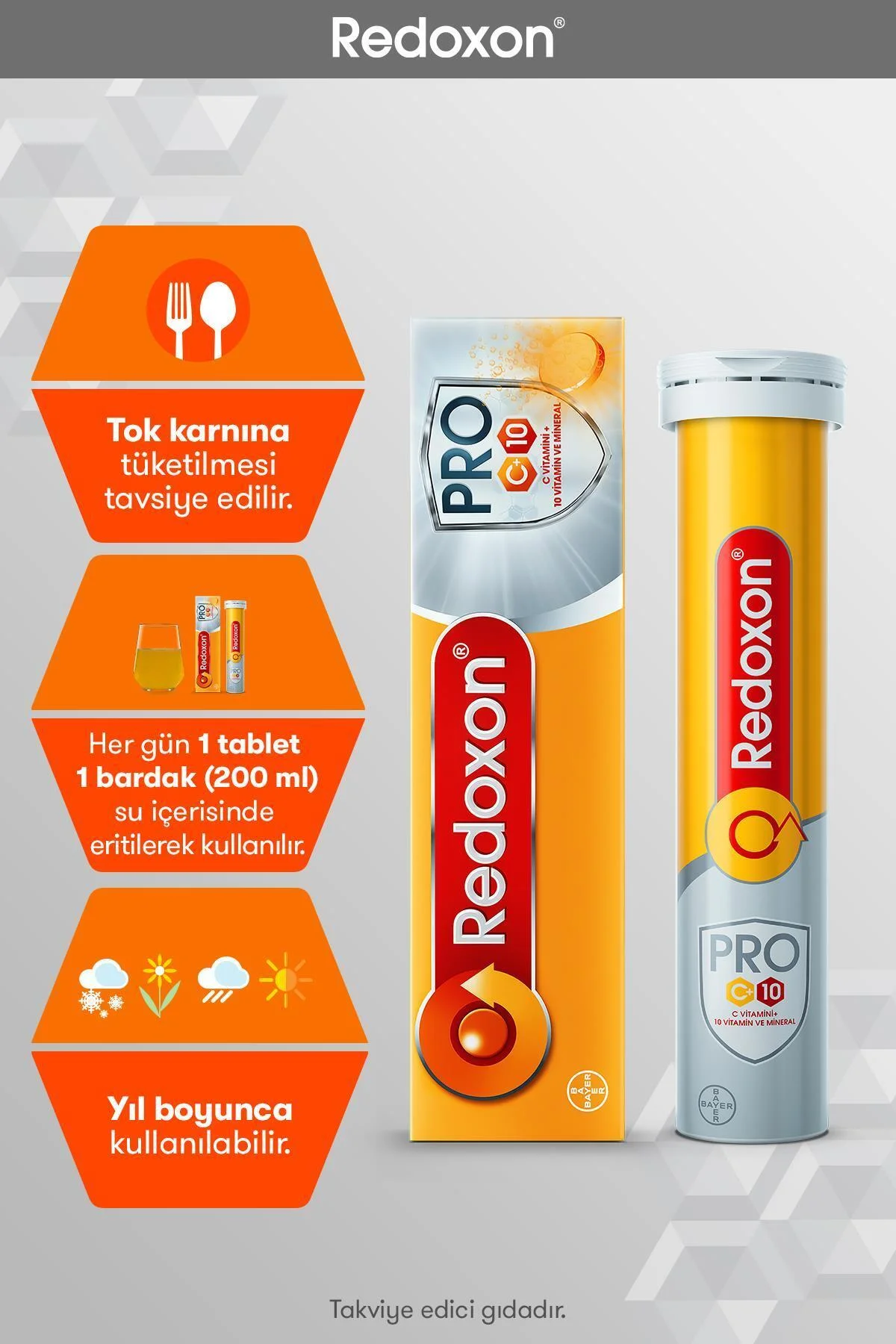 Pro 15 Efervesan Tablet 8699546020492 - Redoxon Görsel 5