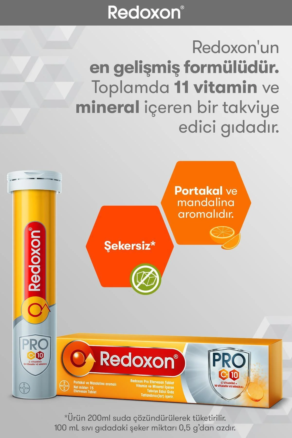 Pro 15 Efervesan Tablet 8699546020492 - Redoxon Görsel 2