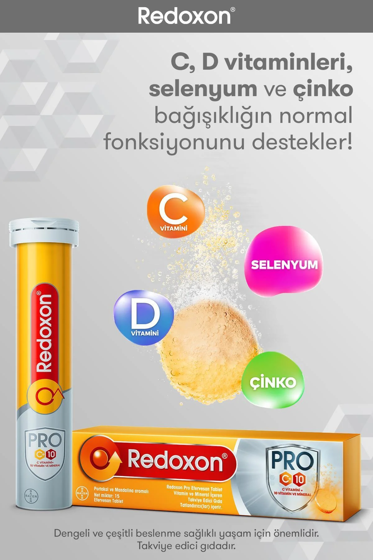 Pro 15 Efervesan Tablet 8699546020492 - Redoxon Görsel 3