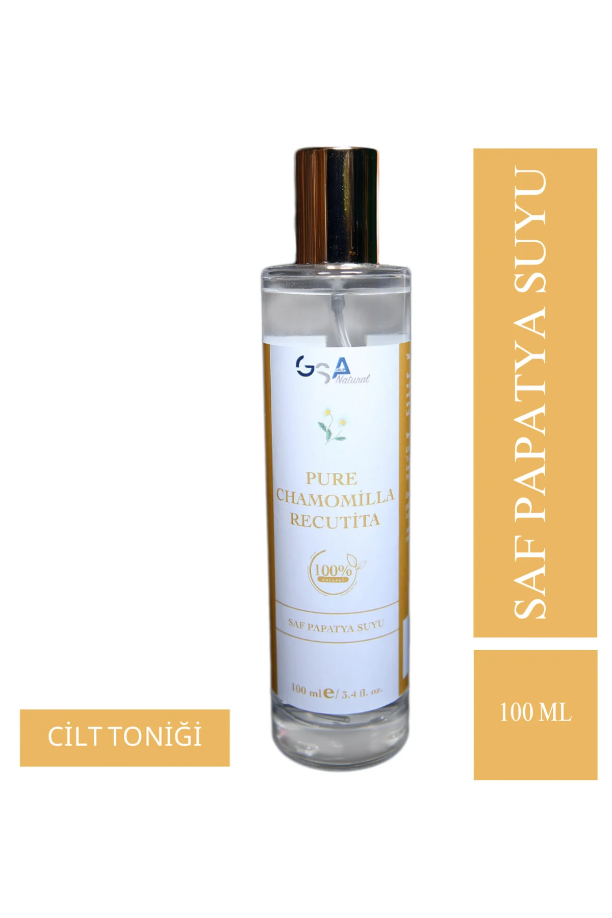 SAF PAPATYA SUYU SAÇ VE YÜZ TONİĞİ %100 DOĞAL 100ML - GSA NATURAL Görsel 3