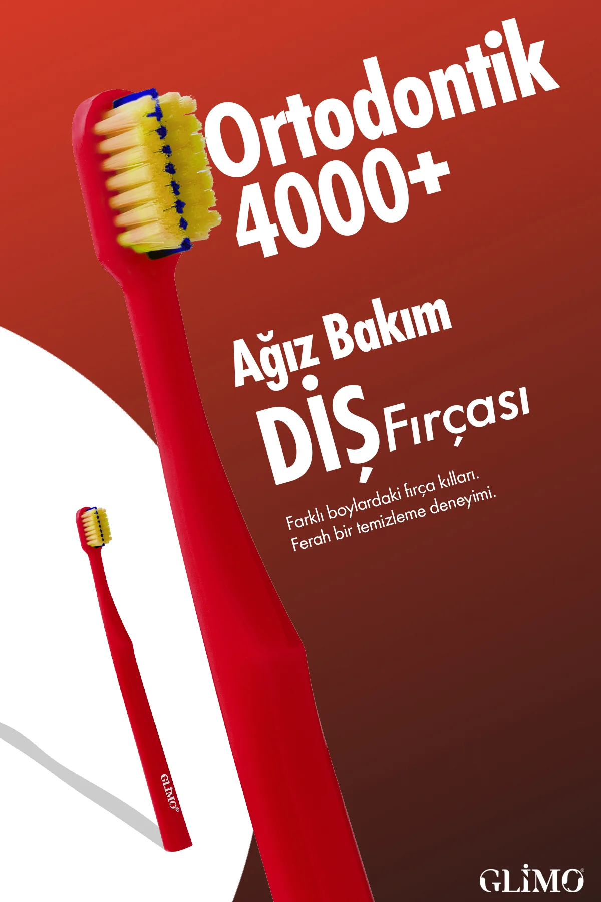 Ortodontik Diş Fırçası 4000 | Fda Onaylı,bpa Içermez,diş Teli Temizliği | 0,12 Mm Fırça Kılı, Bordo