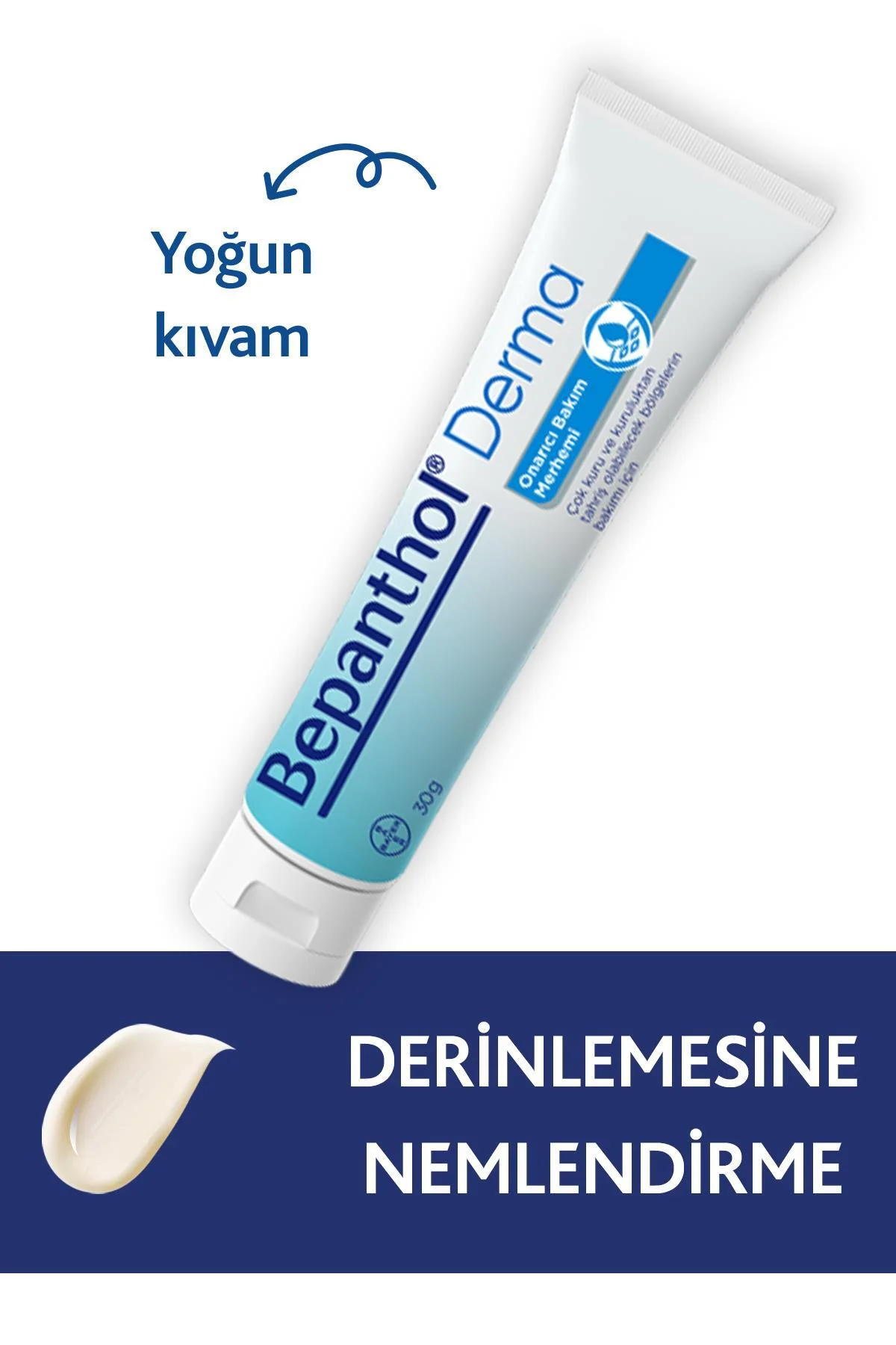 Onarıcı Merhem 30g Çok Kuru Ciltler, Tahrişe Yatkın Bölgeler, Günlük Vücut Bakım, Yoğun Nemlendirici - Bepanthol Görsel 2