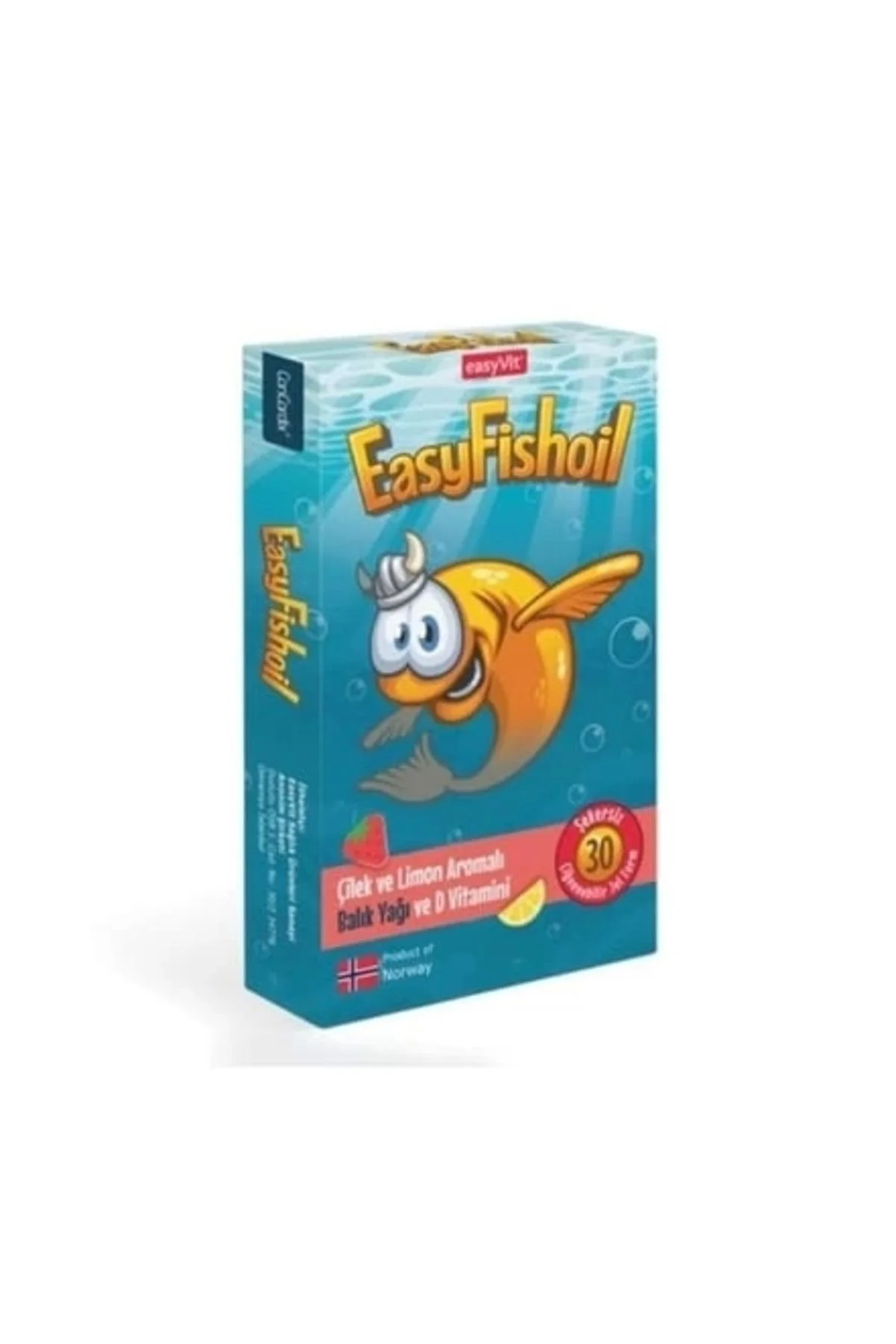 EasyFishoil Çocuk Çilek ve Limon Aromalı 30 Çiğneme Tableti