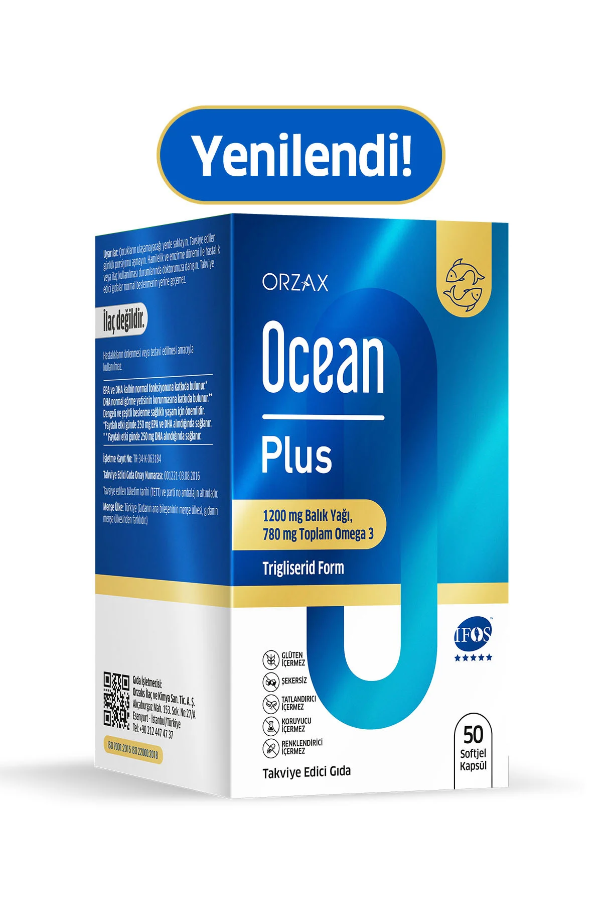 Plus Omega 3 Balık Yağı - EPA, DHA, OMEGA 3 - 1200 Mg - 50 Kapsül (Emilimi Yüksek Trigliserit Form)