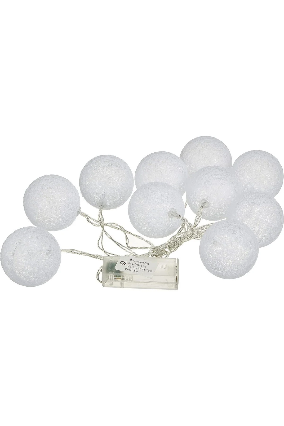 Led Işıklı Siyah Beyaz Gri Ipli Toplar 2 Metre YD1711