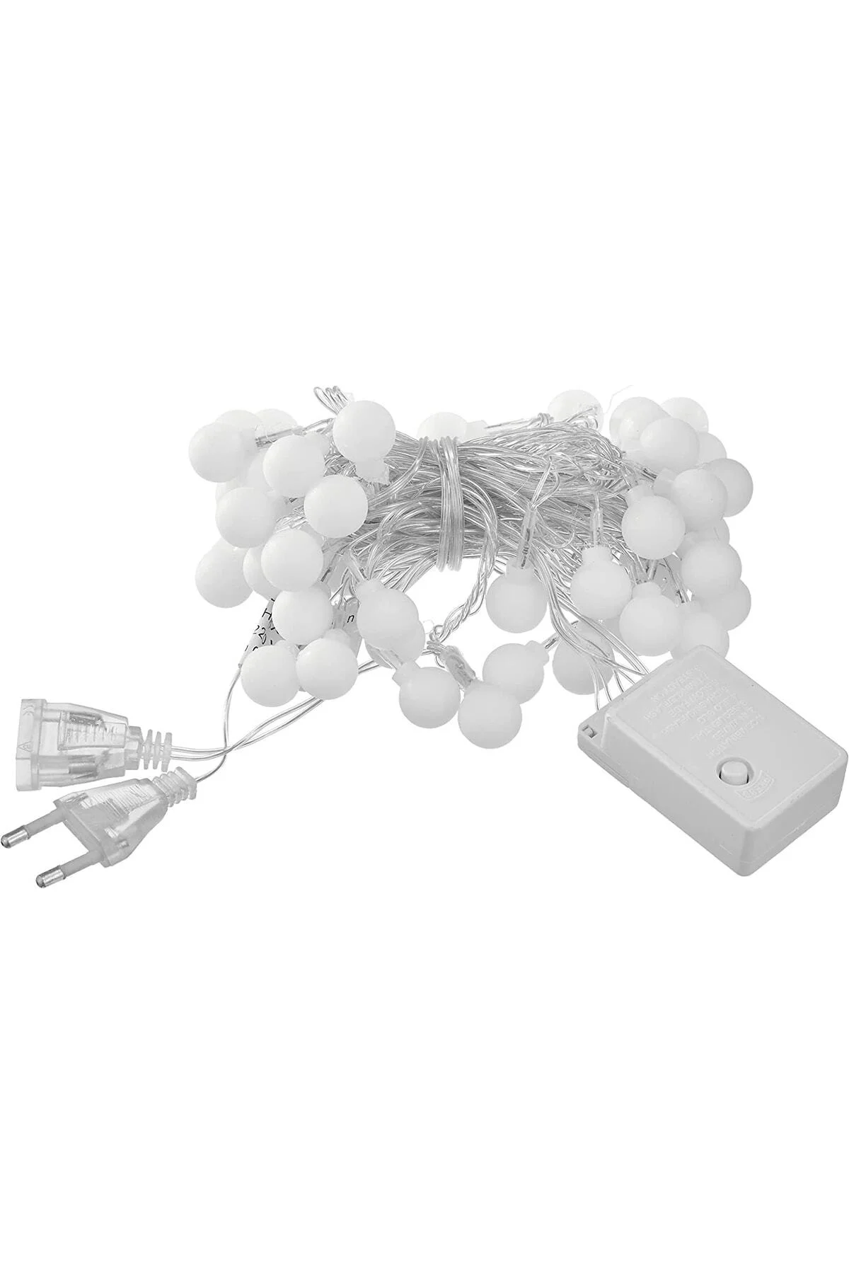 Yd1736 Fişli Led Işıklı Dize Ampul Toplar 8 Animasyonlu Aydınlatma Eklemeli 5 Metre, Şeffaf