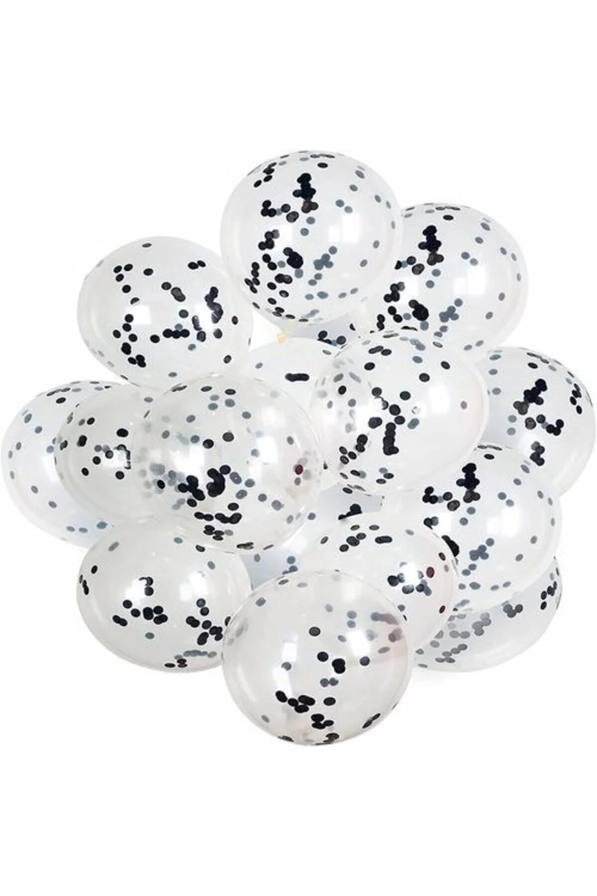 Siyah Konfetili Balon - Partioutlet Görsel 4