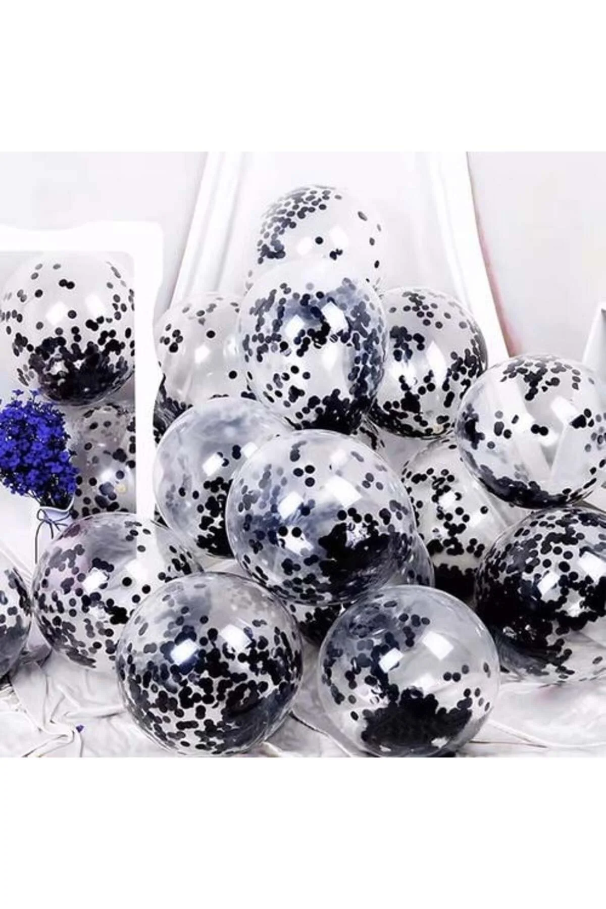 Siyah Konfetili Balon - Partioutlet Görsel 3