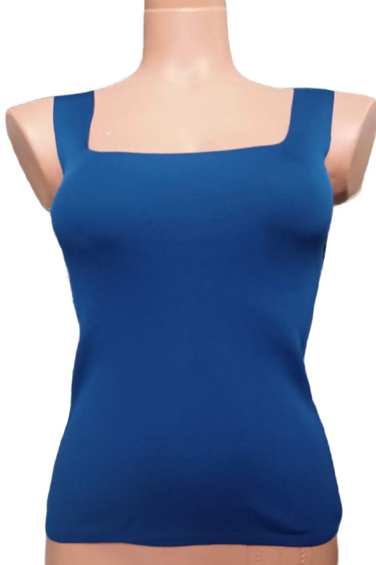 Kare Yaka Atlet Triko Bluz Crop S / M / L Beden Uyumlu