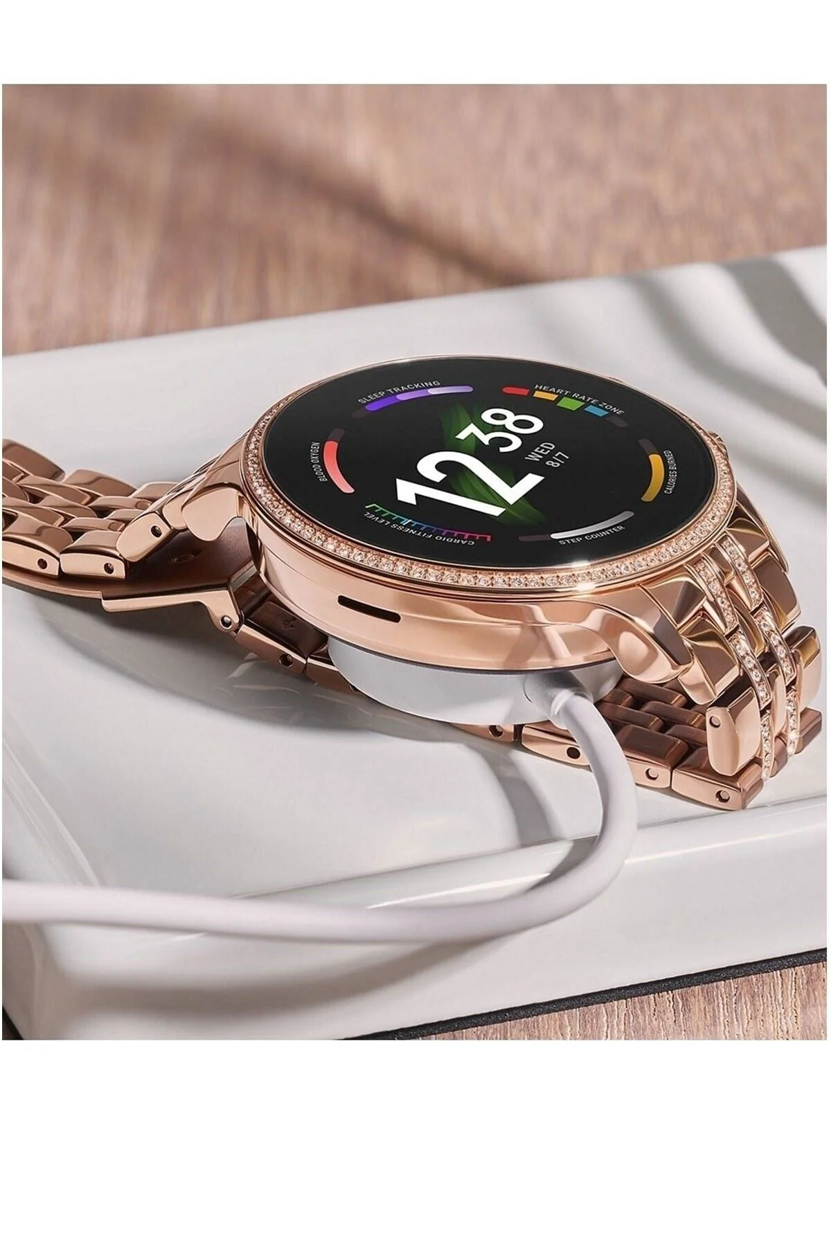 Watch Diamond Series 42mm Kadınlara Özel Taşlı Akıllı Saat Kablosuz Şarj - pazariz Görsel 4