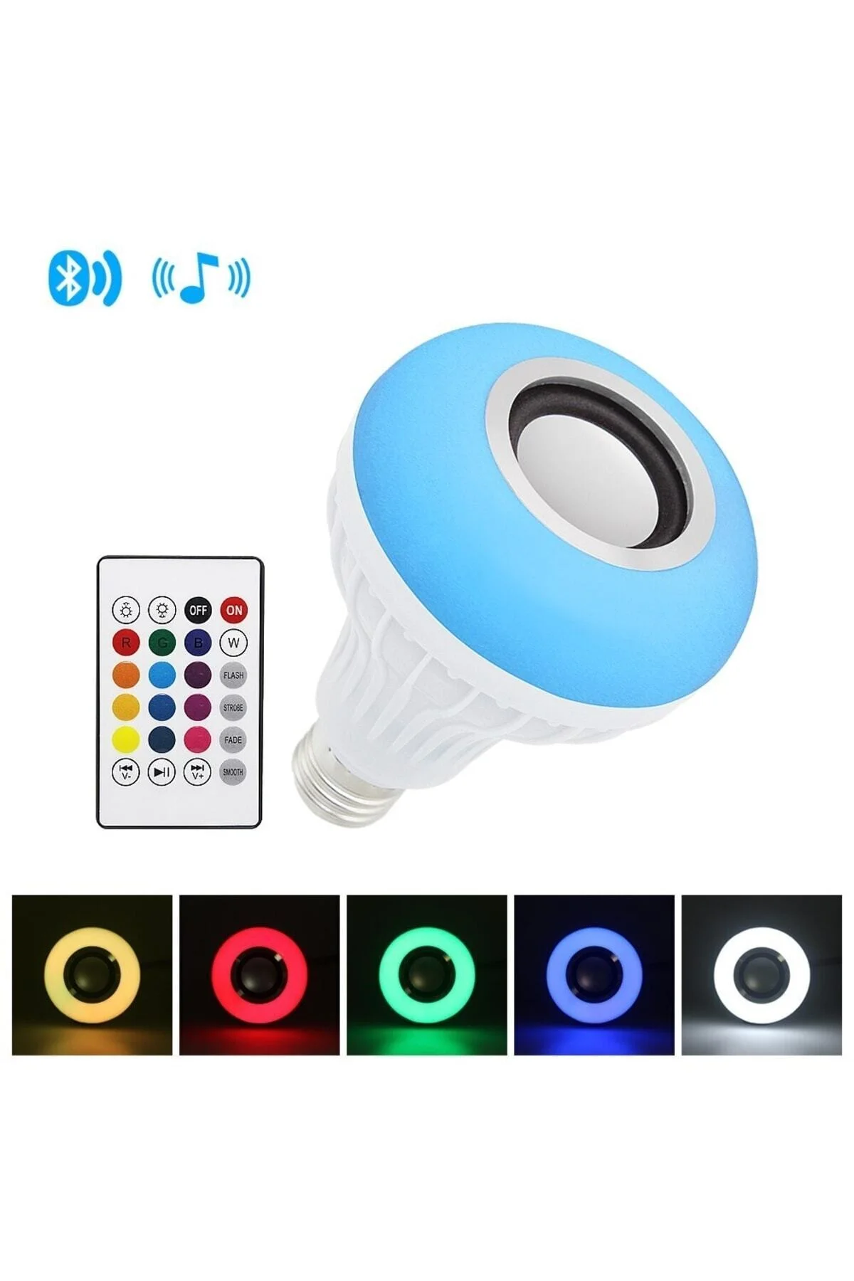 Bluetooth Hoparlör Rgb Ledli Lamba Kumandalı Mp3 Çalar Ampul Renkli Ampul Rgb - Xnews Görsel 3