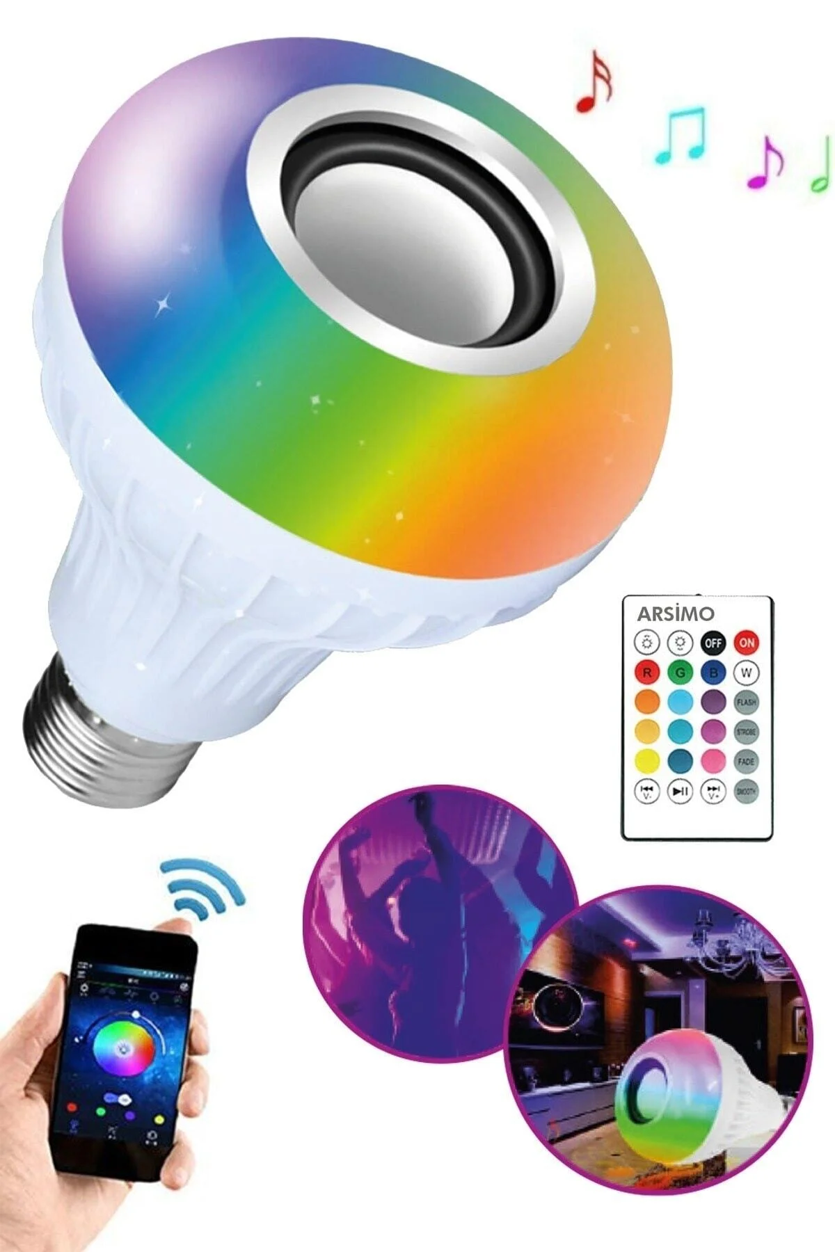 Bluetooth Hoparlörlü Uzaktan Kumandalı Speaker Usb Led Lamba - Xnews Görsel 2