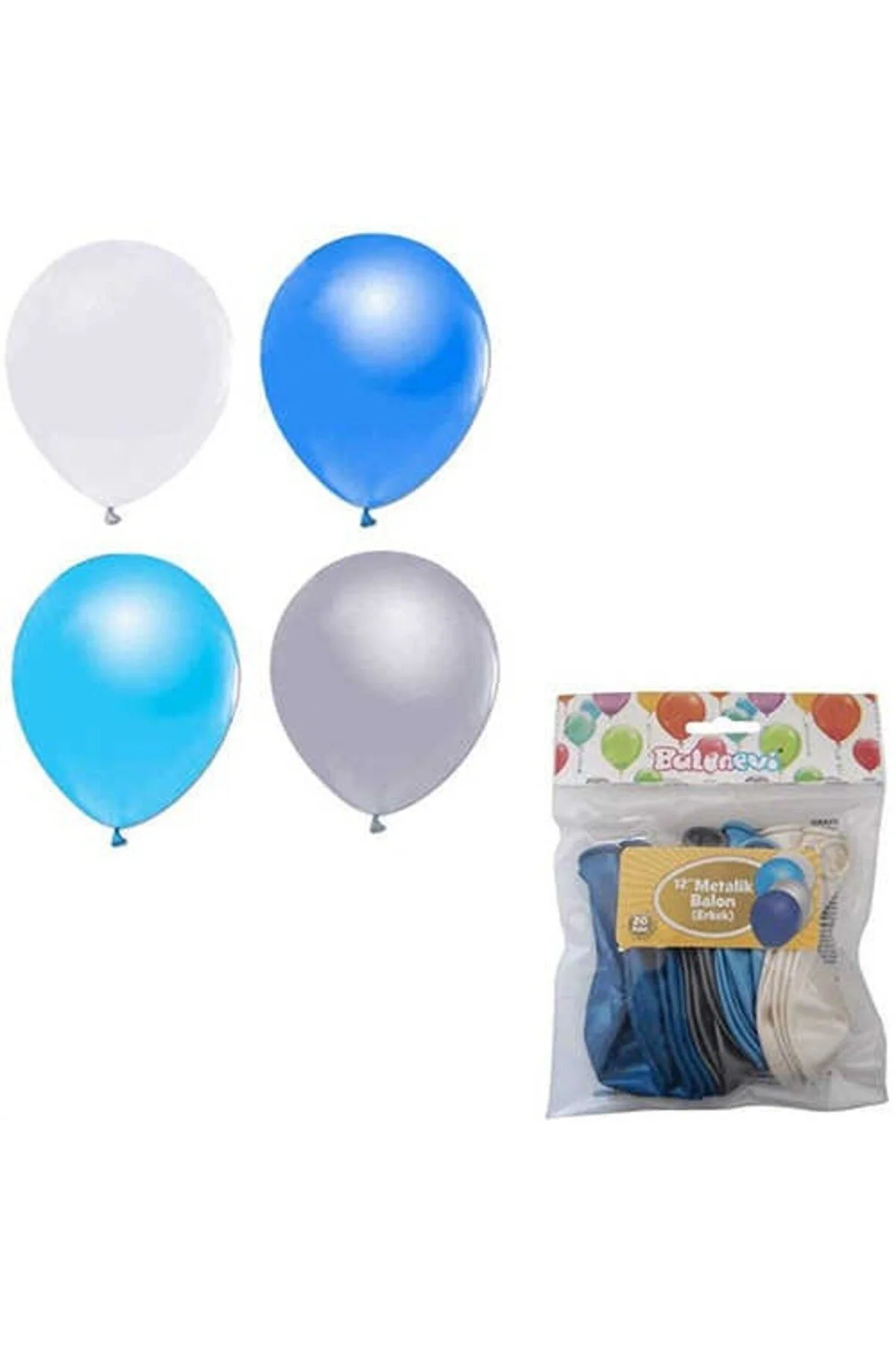 Metalik Karışık Balon Seti 20 Adet