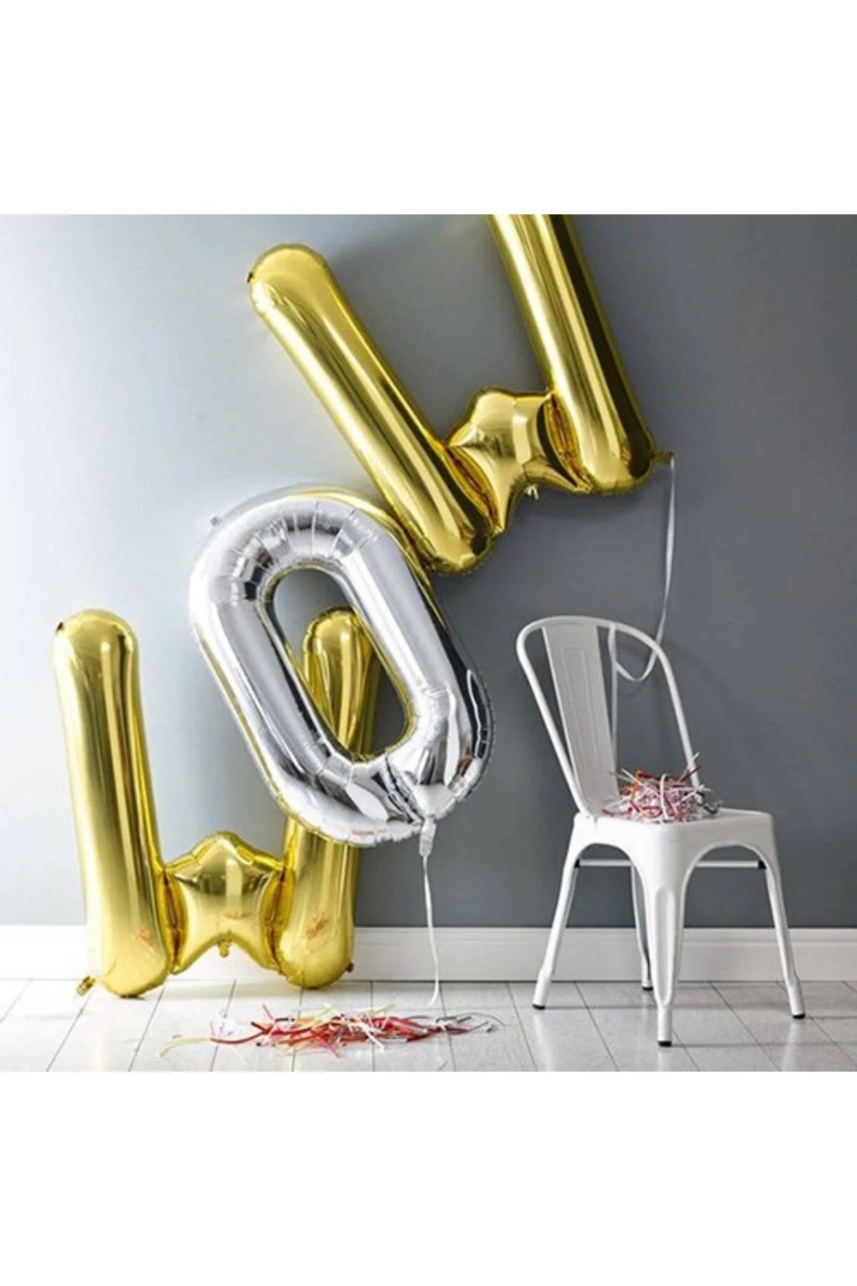 L Harf Folyo Balon Gold 100 Cm - Partioutlet Görsel 3