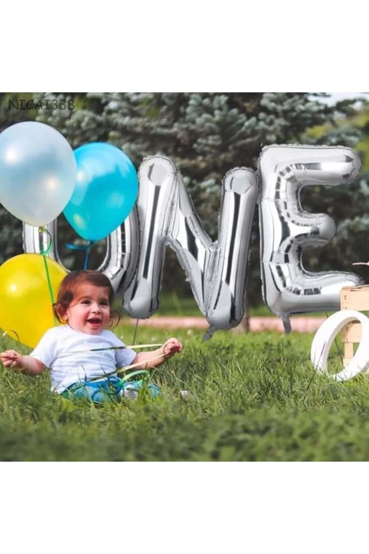 L Harf Folyo Balon Gümüş 100 Cm - Partioutlet Görsel 2