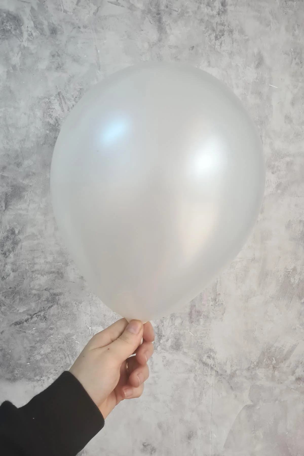 Metalik Beyaz Balon 12" 30 Cm Metalik Balon 10lu Paket - PEKSHOP Görsel 3