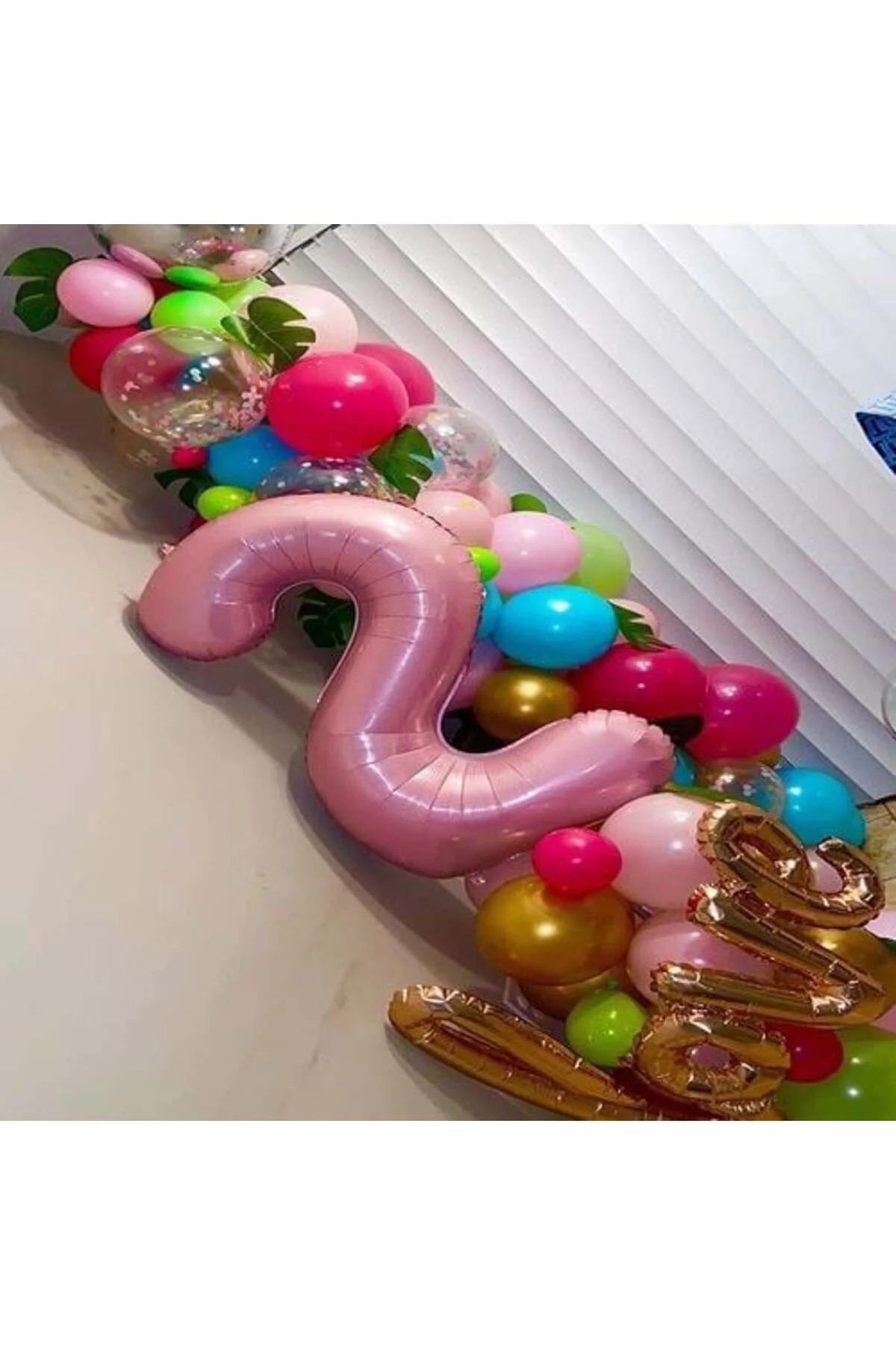 5 Rakam Pastel Pembe Folyo Balon 76 Cm - Partioutlet Görsel 4