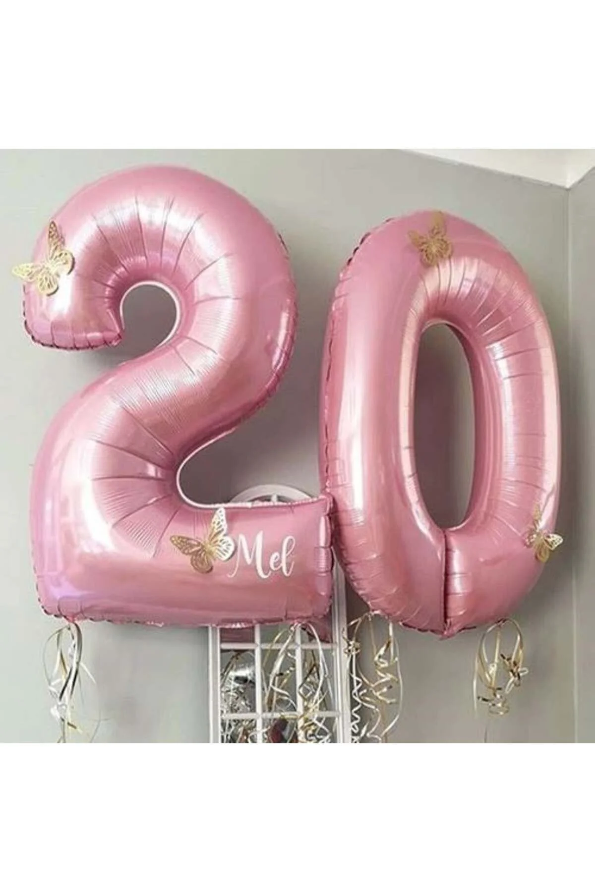 5 Rakam Pastel Pembe Folyo Balon 76 Cm - Partioutlet Görsel 2