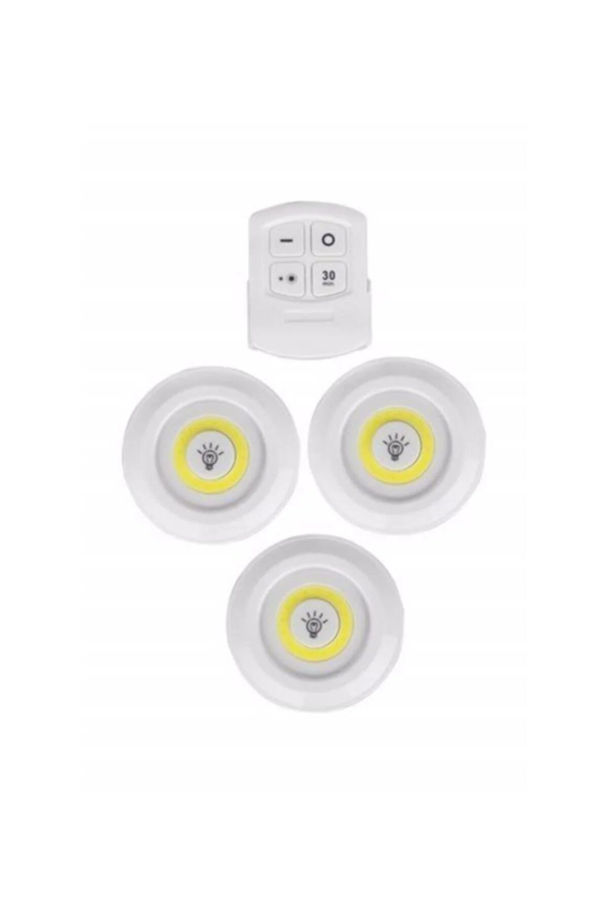 3'lü Led Spot Lamba Beyaz Cob Ledli Uzaktan Kumandalı Spot Ledle - rennway Görsel 3