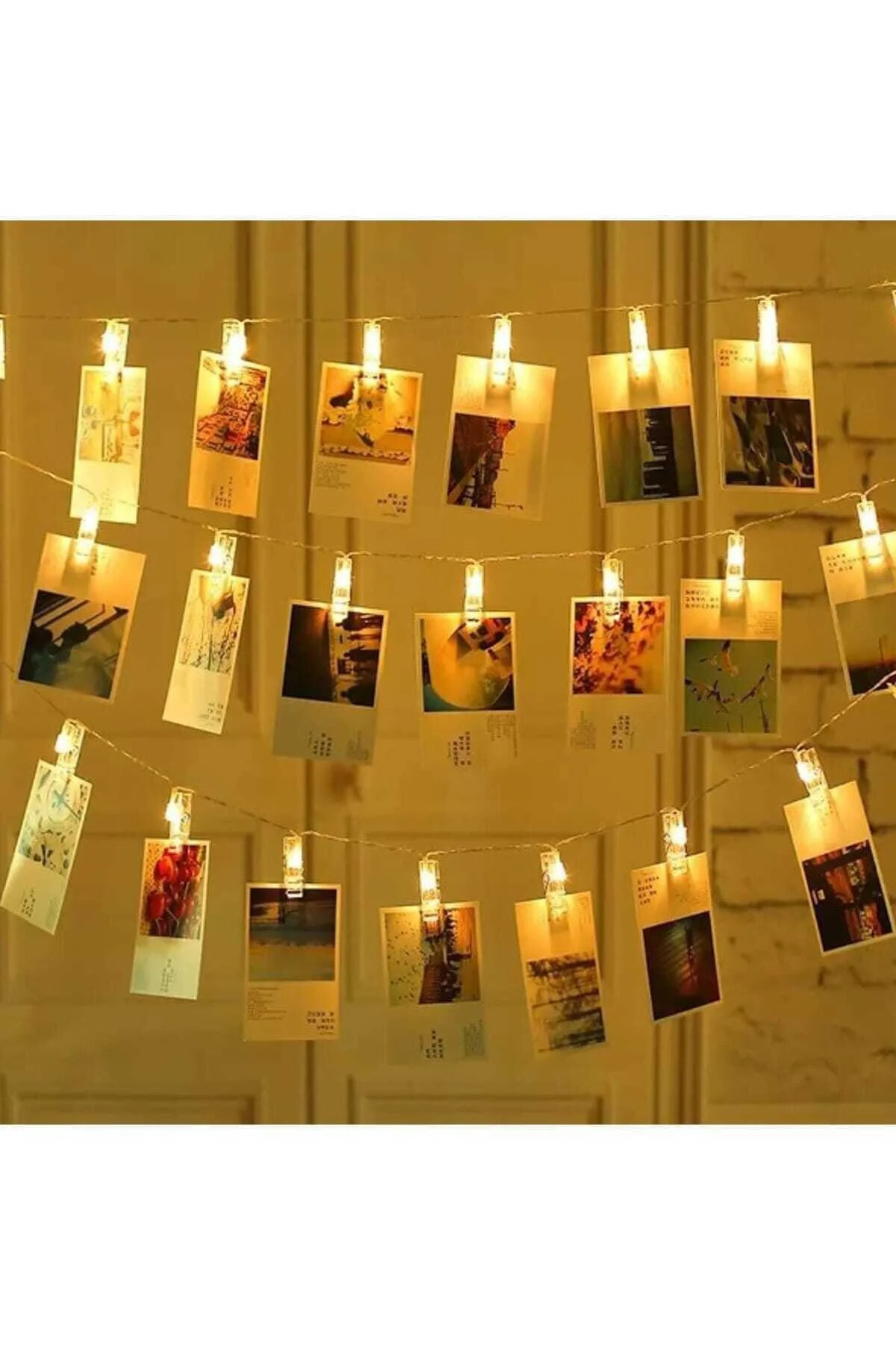 Dekoratif Led Işık 20 Mandallı Fotoğraf Işığı 3 Metre Gün Işığı