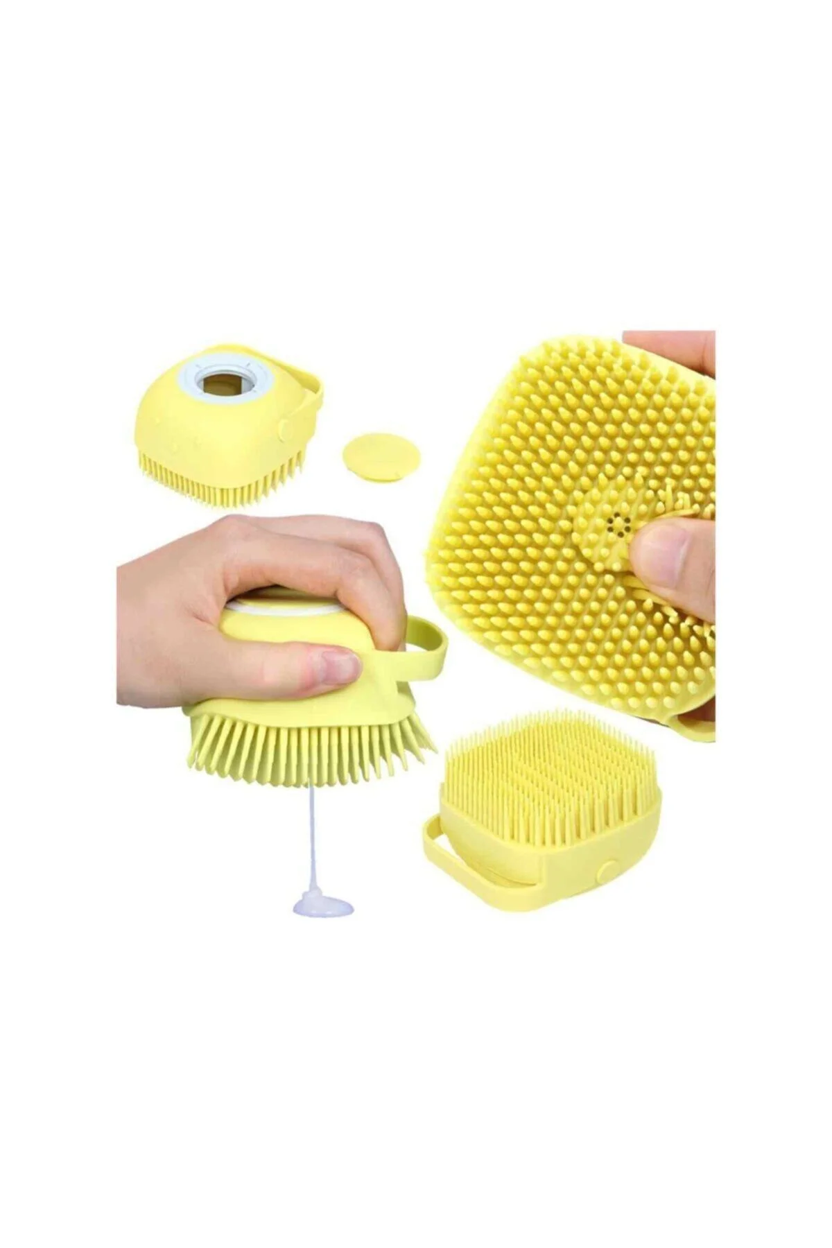 Şampuan Hazneli Silikon Peeling Duş Fırçası Masaj - pazariz Görsel 4