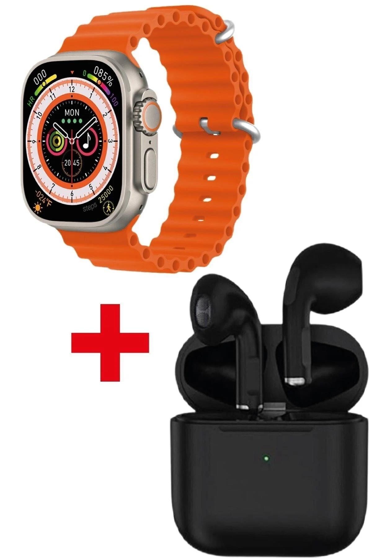 Gs8 Watch 8 Ultra Akıllı Saat Turuncu Watch Inc Siyah Pro7 Benzeri Bluetooth Kulaklık Hediye