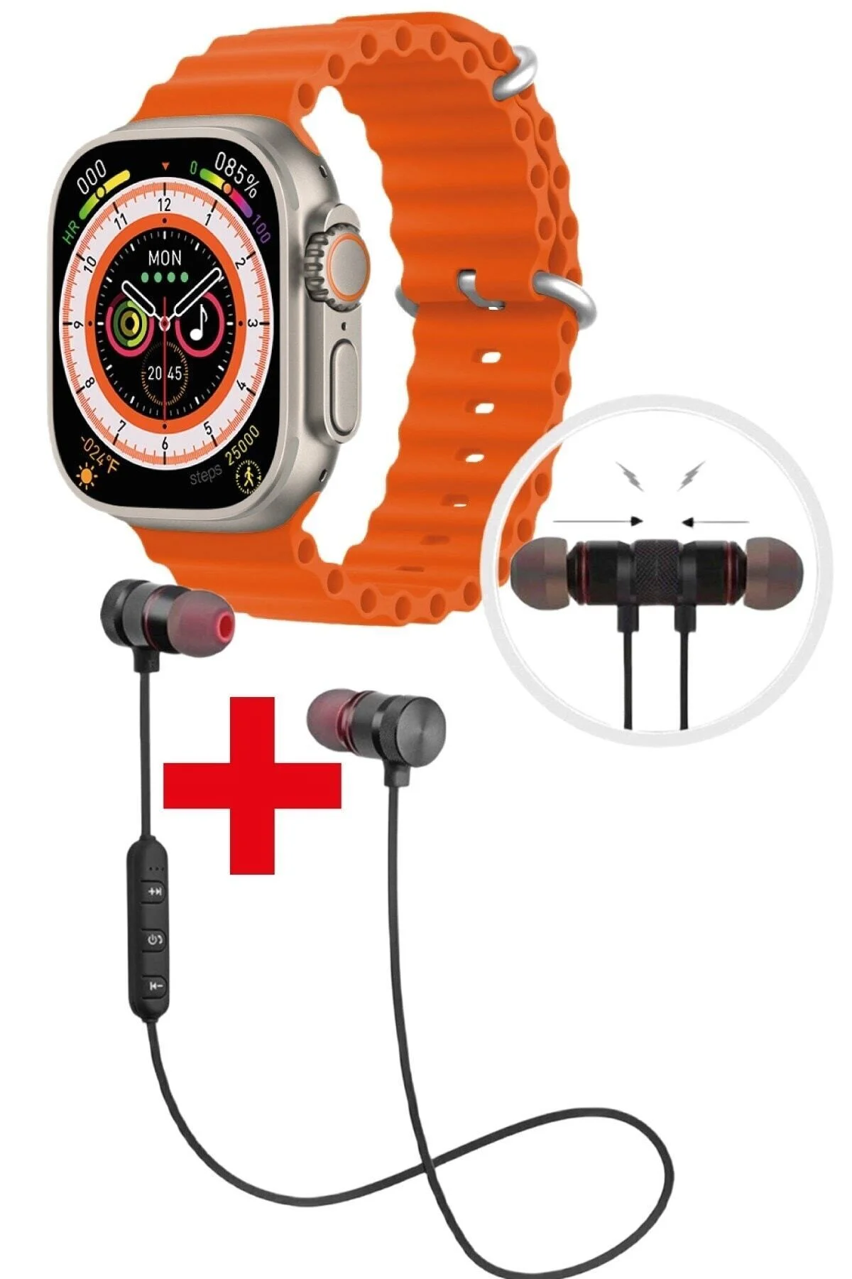 Gs8 Watch 8 Ultra Akıllı Saat Turuncu Watch Sport Bluetooth Kulaklık Hediye