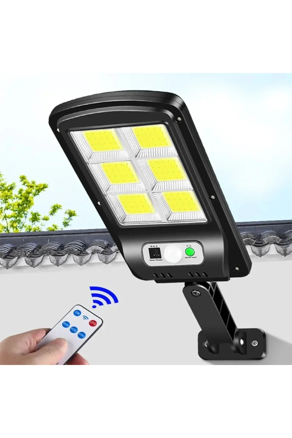 Güneş Enerjili Sokak Lambası Bahçe Aydınlatması Sensörlü 3 Mod 9 Cob Led Solar 37cm X 11.5cm - pazariz Görsel 7