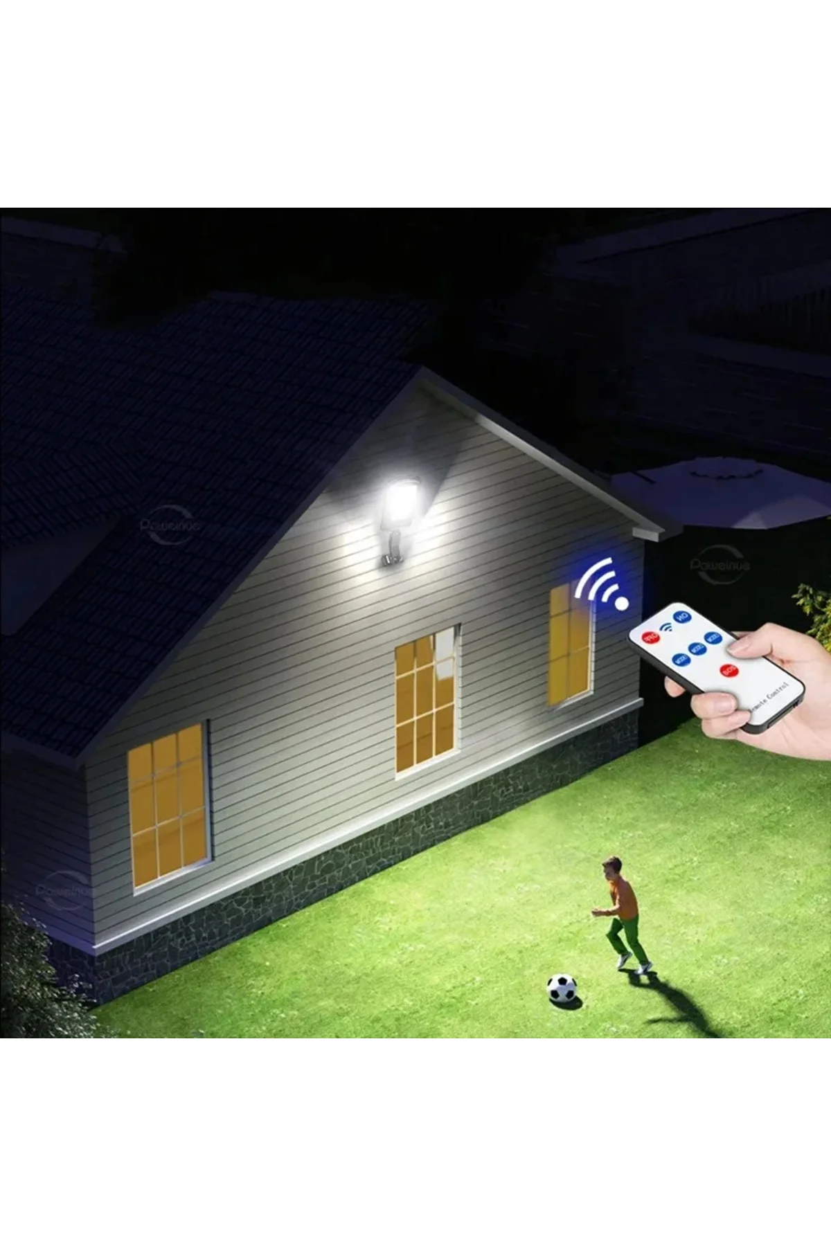 Güneş Enerjili Sokak Lambası Bahçe Aydınlatması Sensörlü 3 Mod 9 Cob Led Solar 37cm X 11.5cm - pazariz Görsel 3