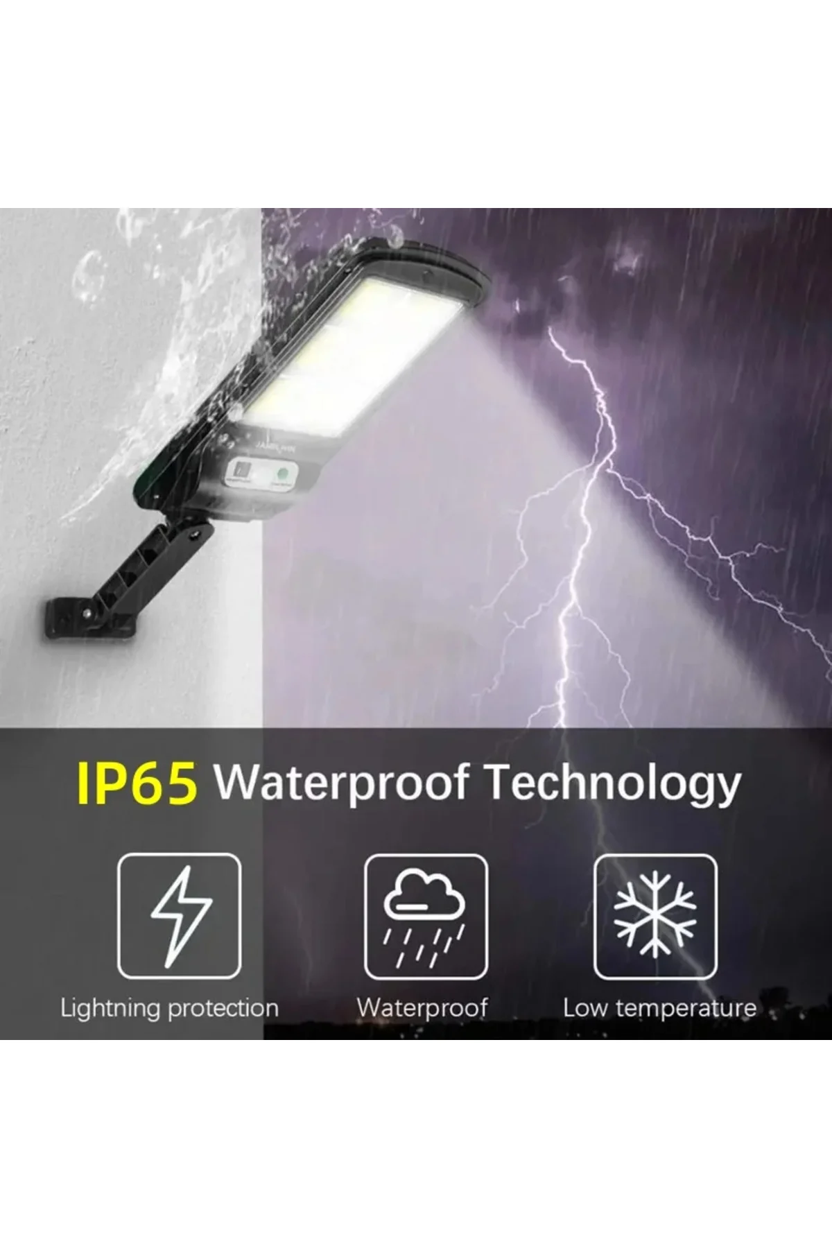 Güneş Enerjili Sokak Lambası Bahçe Aydınlatması Sensörlü 3 Mod 9 Cob Led Solar 37cm X 11.5cm - pazariz Görsel 4
