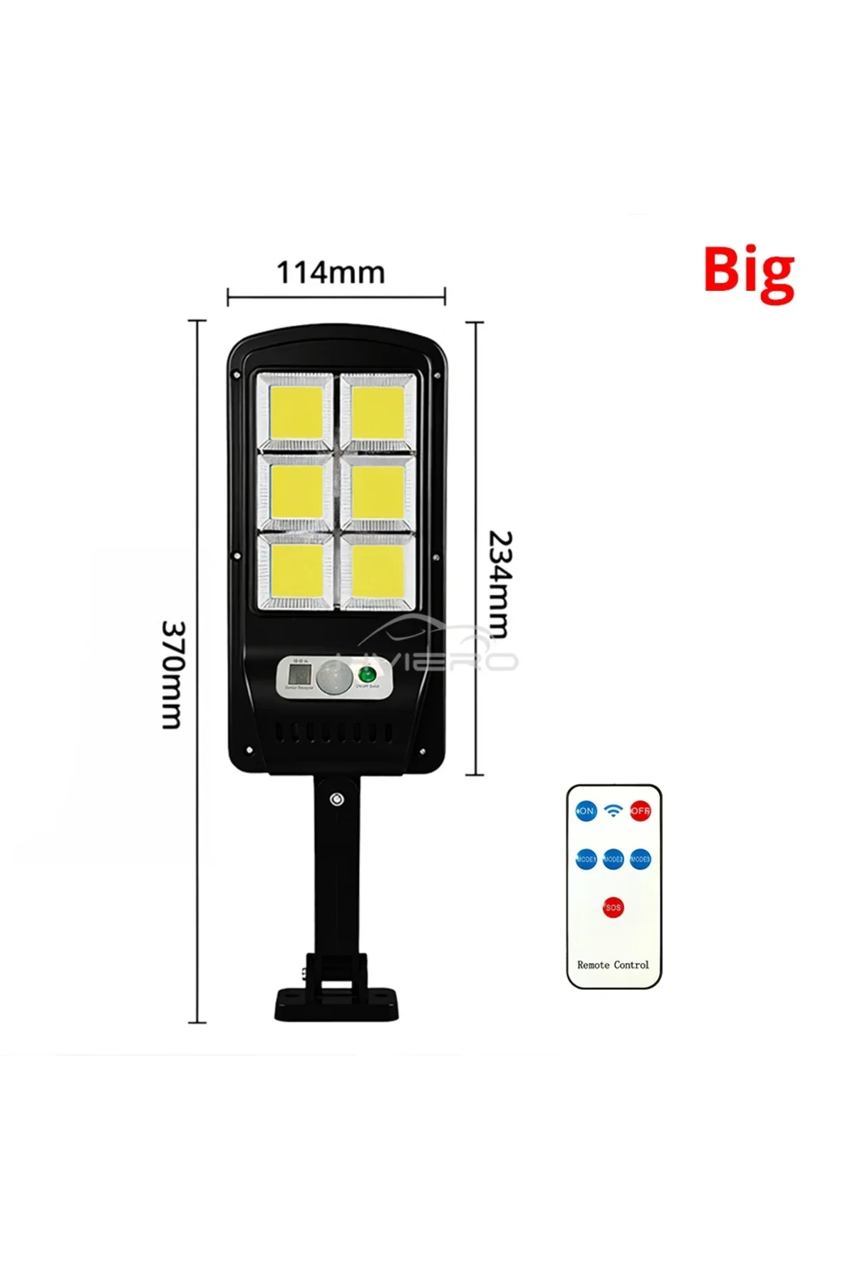 Güneş Enerjili Sokak Lambası Bahçe Aydınlatması Sensörlü 3 Mod 9 Cob Led Solar 37cm X 11.5cm - pazariz Görsel 5
