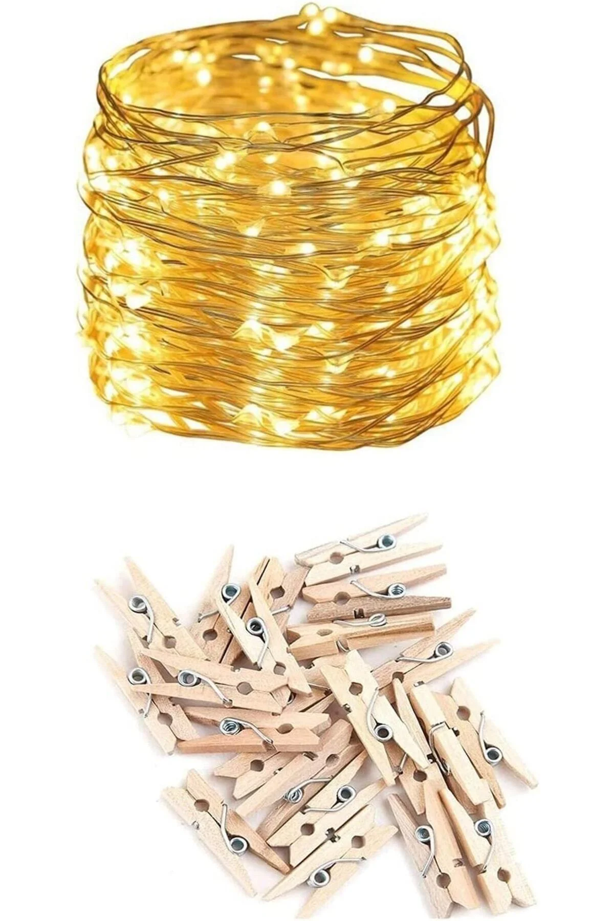 Peri Led Işık Günışığı + 15 Adet Mini Fotoğraf Mandalı (3 Metre)