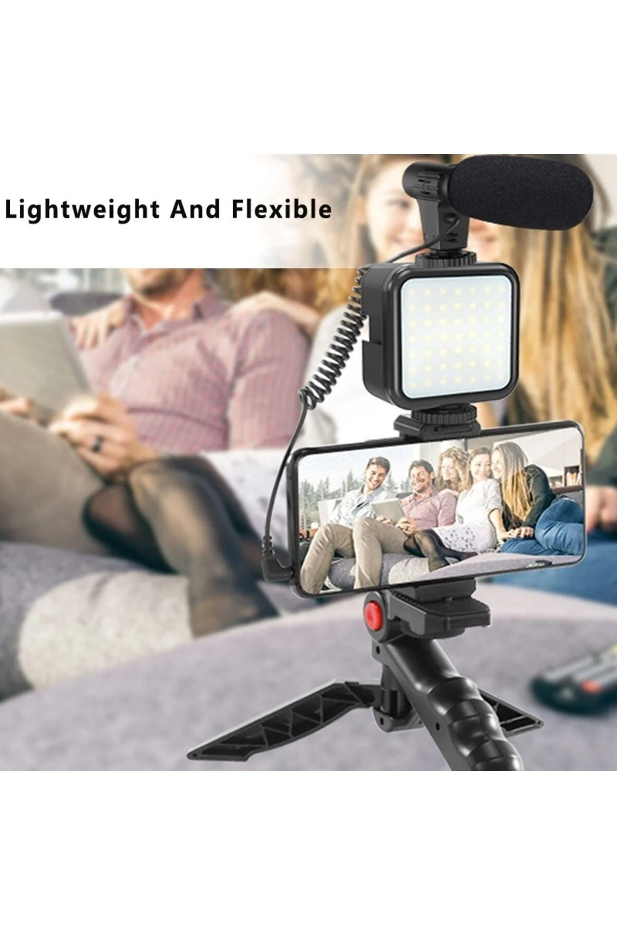 Video Fotoğraf Çekim Bluetooth Kumandalı Işık Ring Setcanlı Yayın Vlog Konferans Videosu - pazariz Görsel 2