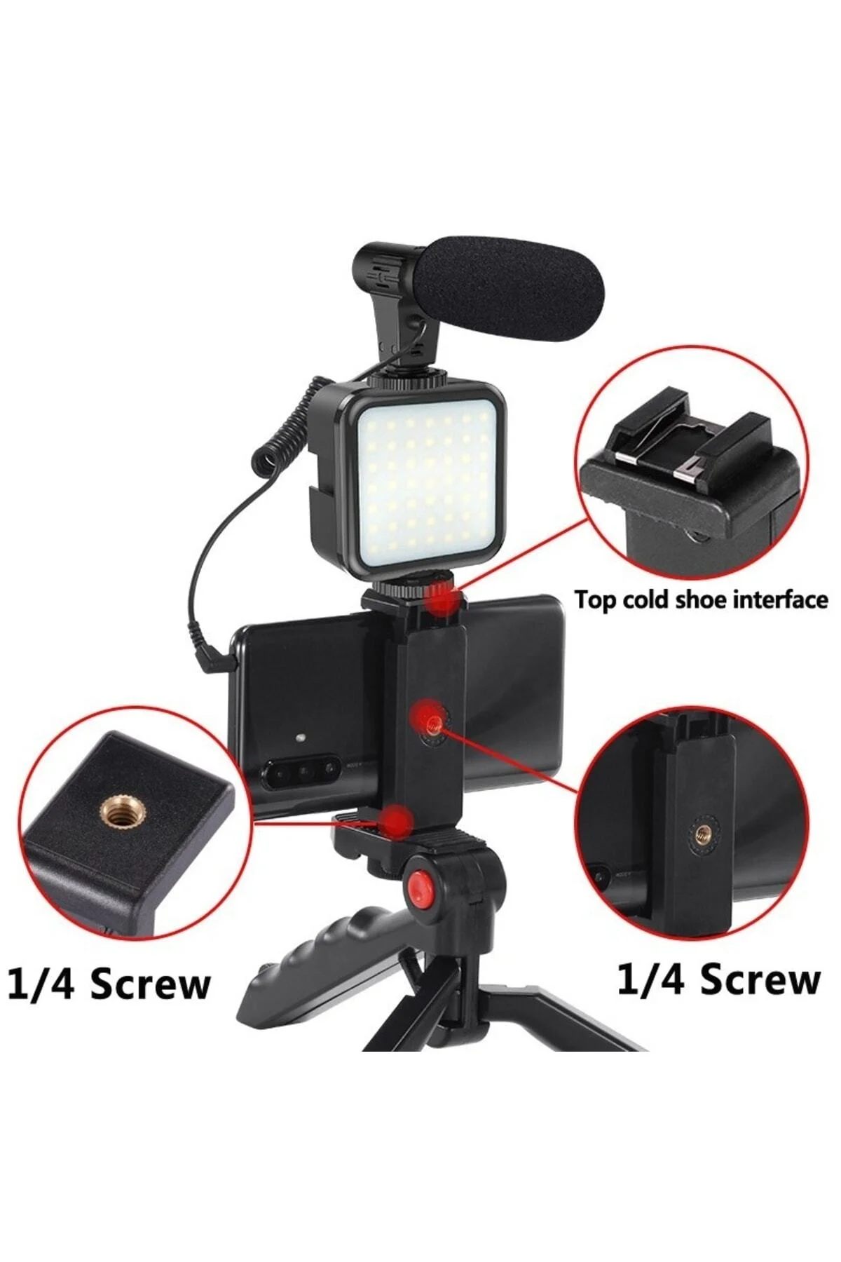 Video Fotoğraf Çekim Bluetooth Kumandalı Işık Ring Setcanlı Yayın Vlog Konferans Videosu - pazariz Görsel 4