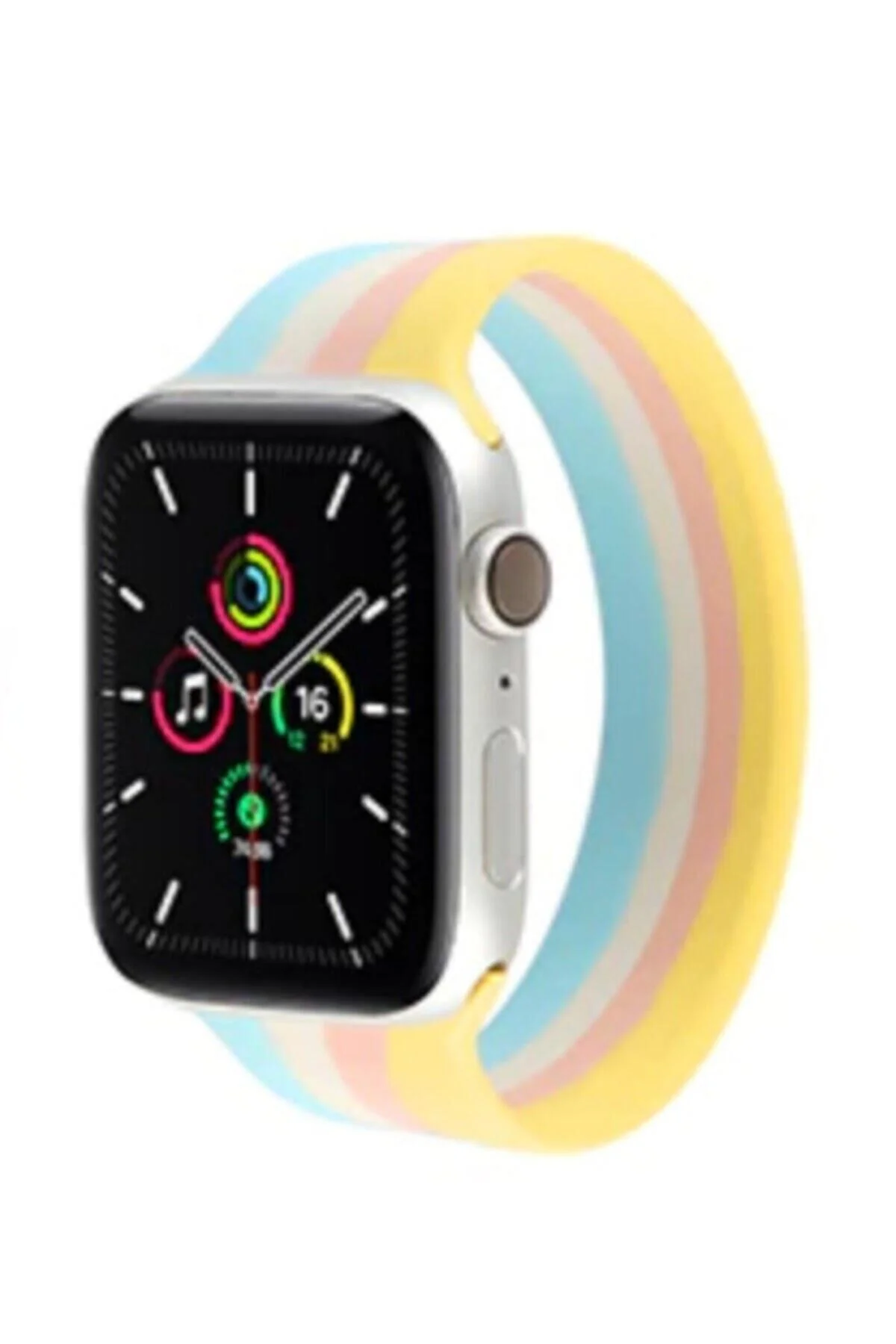 Apple Watch Uyumlu1 2 3 4 5 6 42-44 Mm Rainbow Silikon Spor Kordon