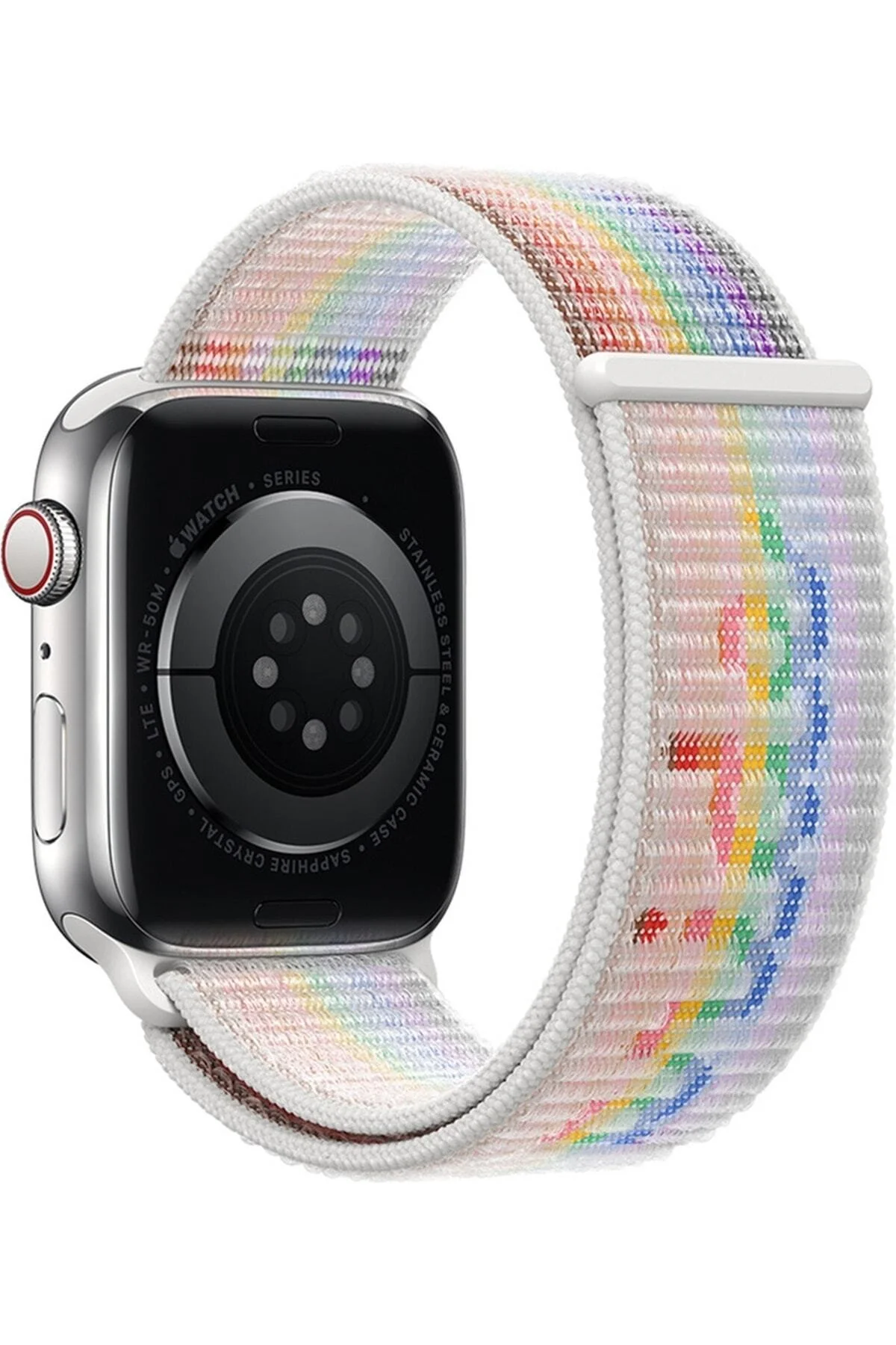 Apple Watch Uyumlu8 41mm Kordon Hasırlı Kumaş Pride - pazariz Görsel 2